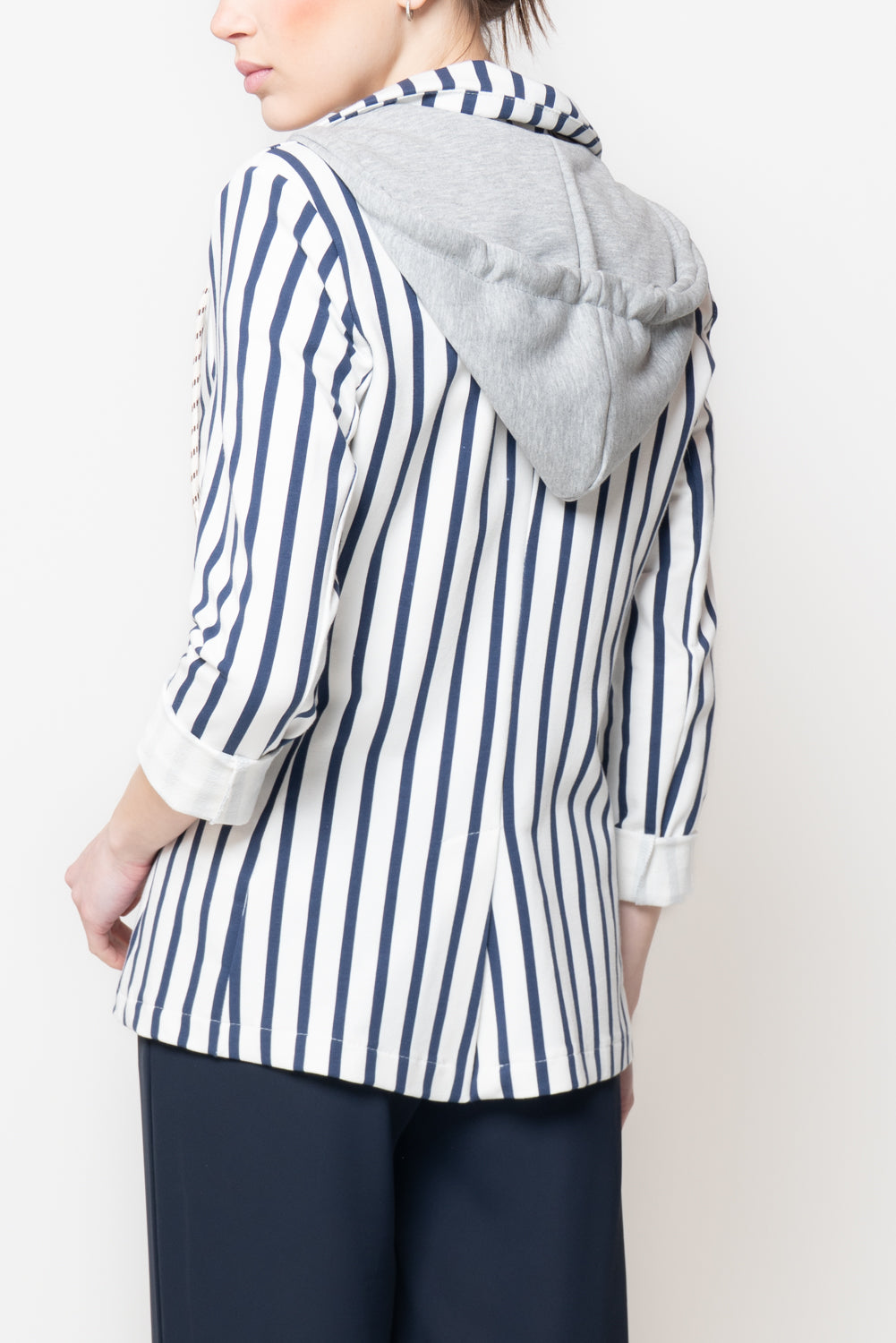 Giacca a righe con cappuccio