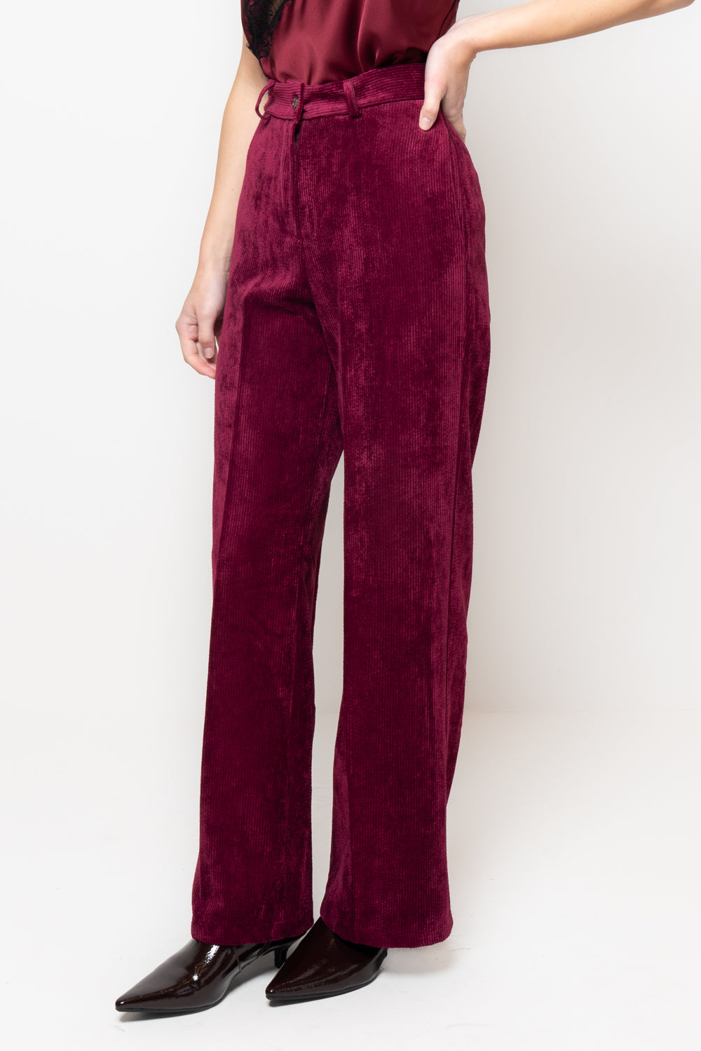 Pantaloni in velluto a palazzo