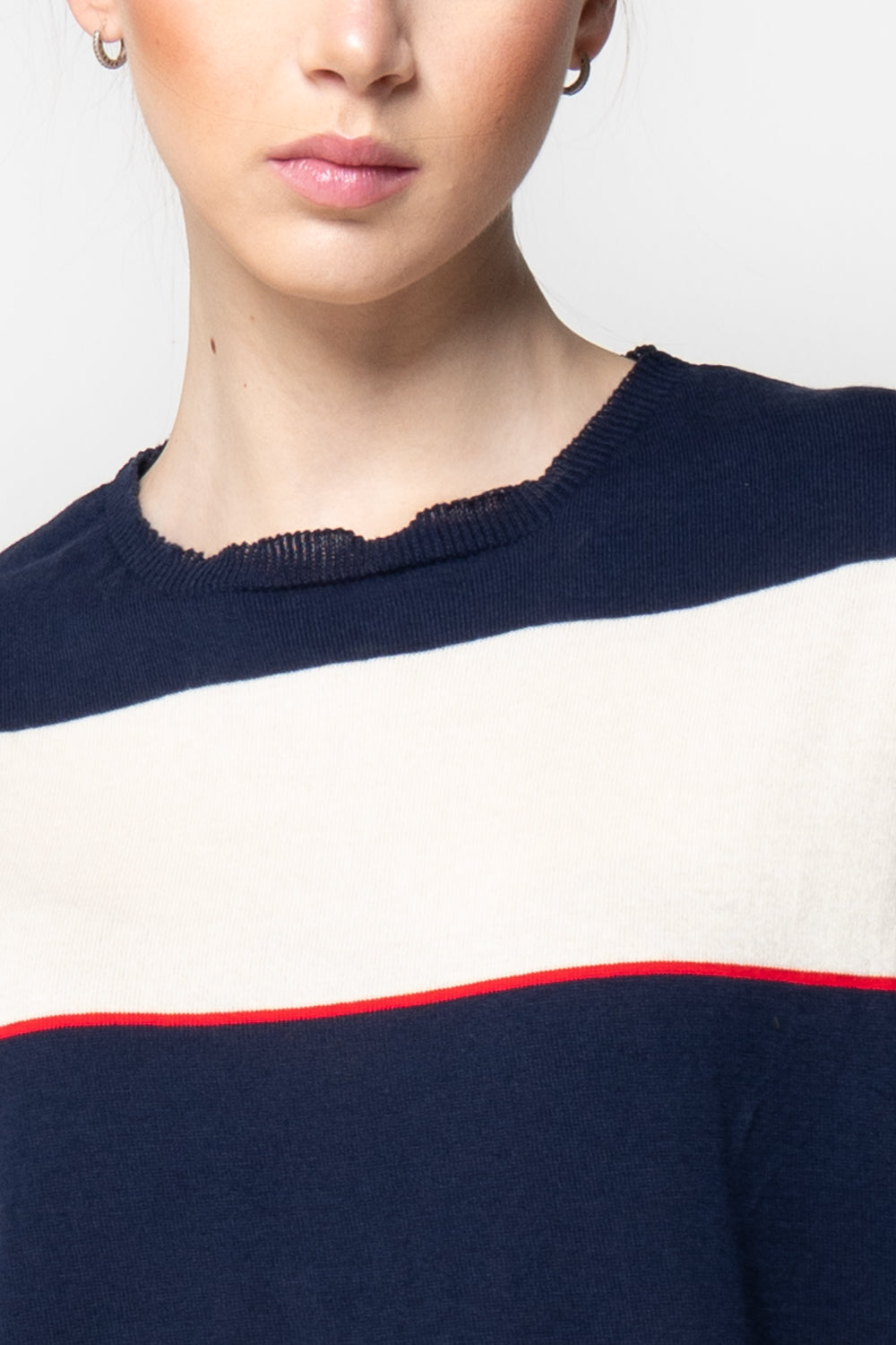 T-shirt in maglia a righe in cotone