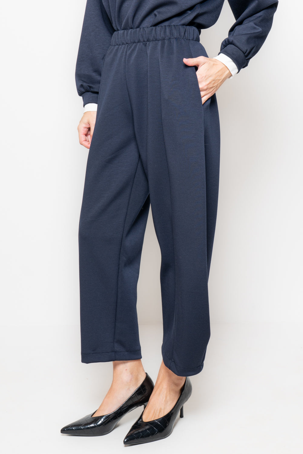 Pantalone barrel in ecopelle