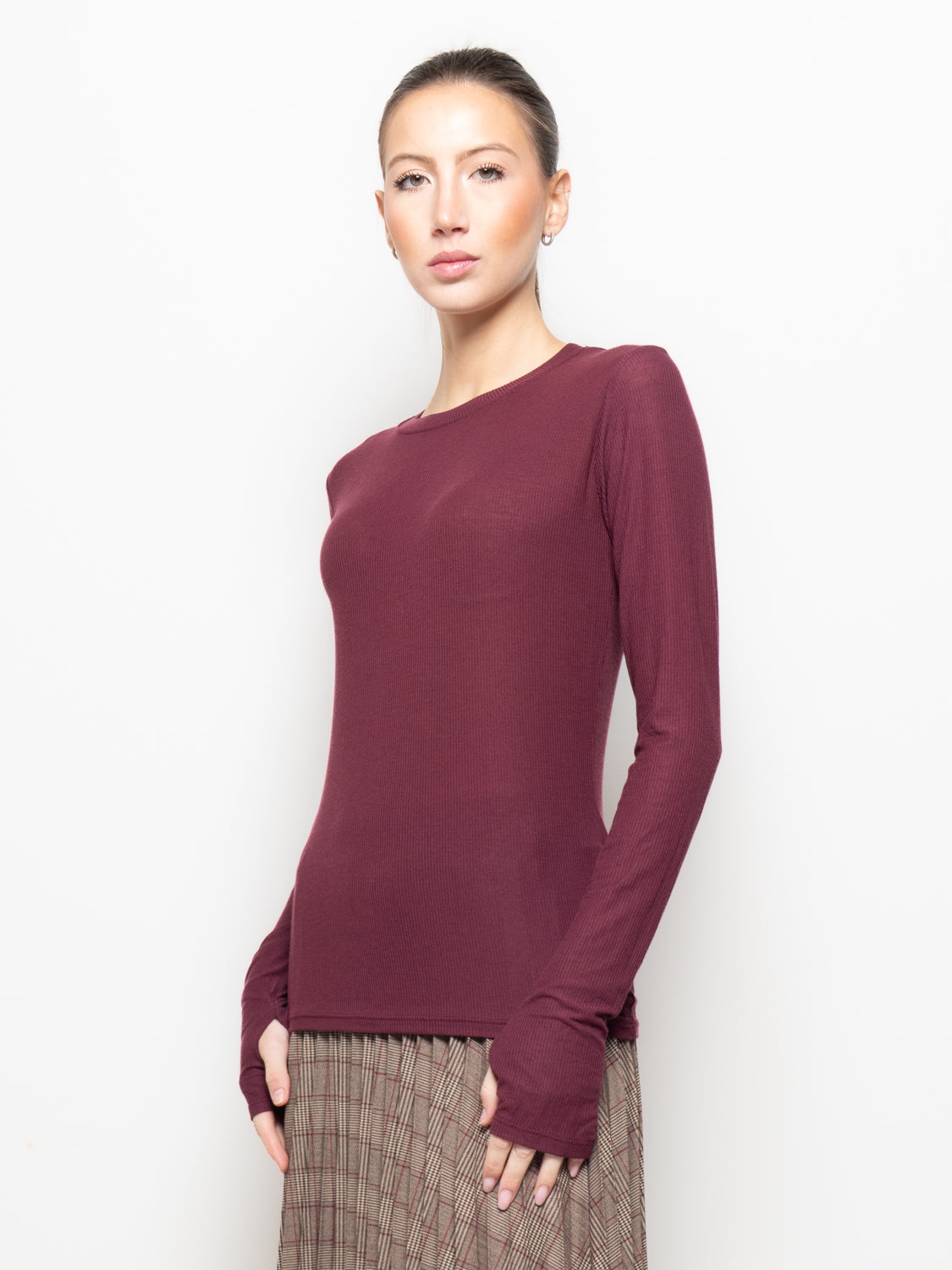 Maglia a costine con foro
