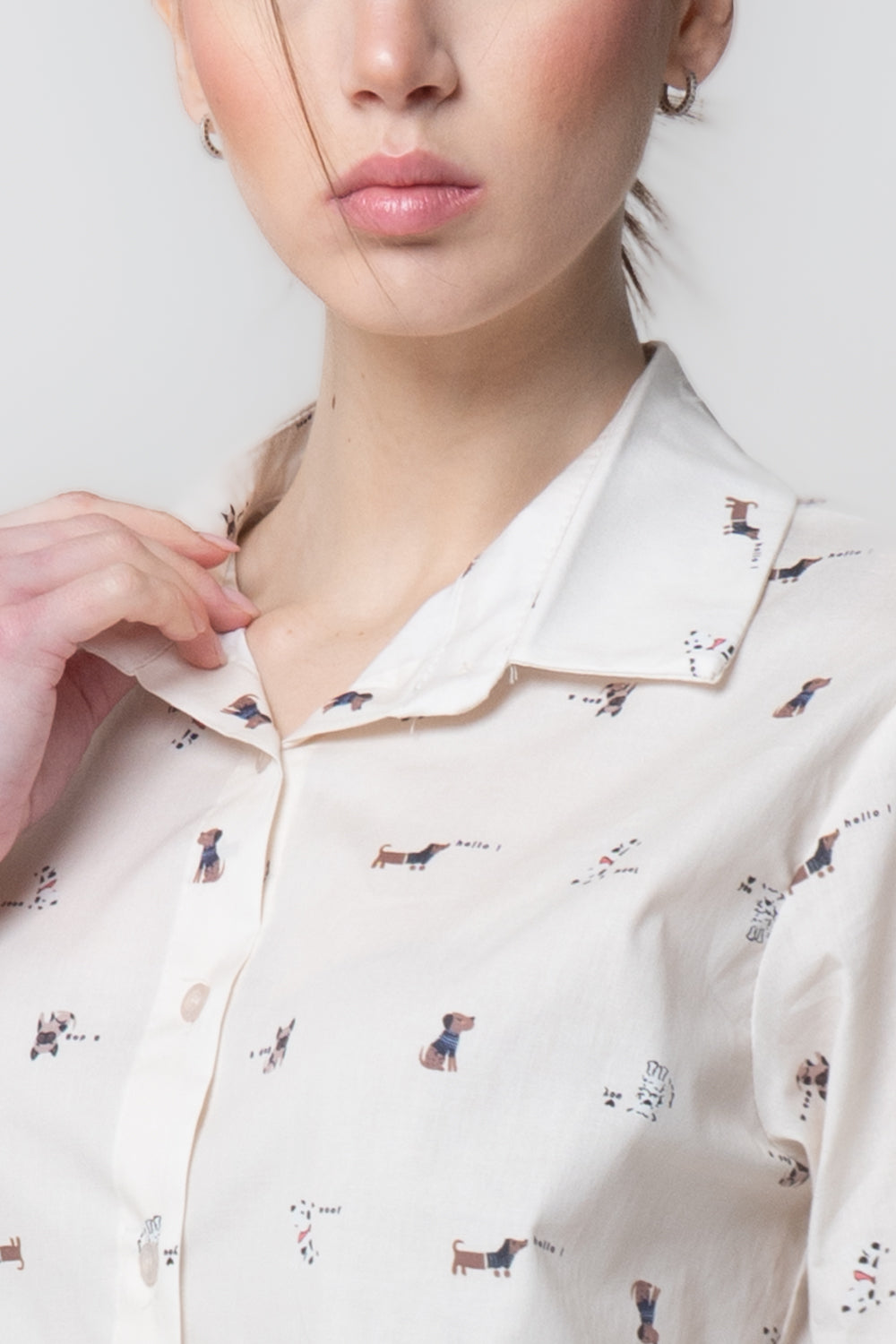 Camicia Bianca Fantasia Cani