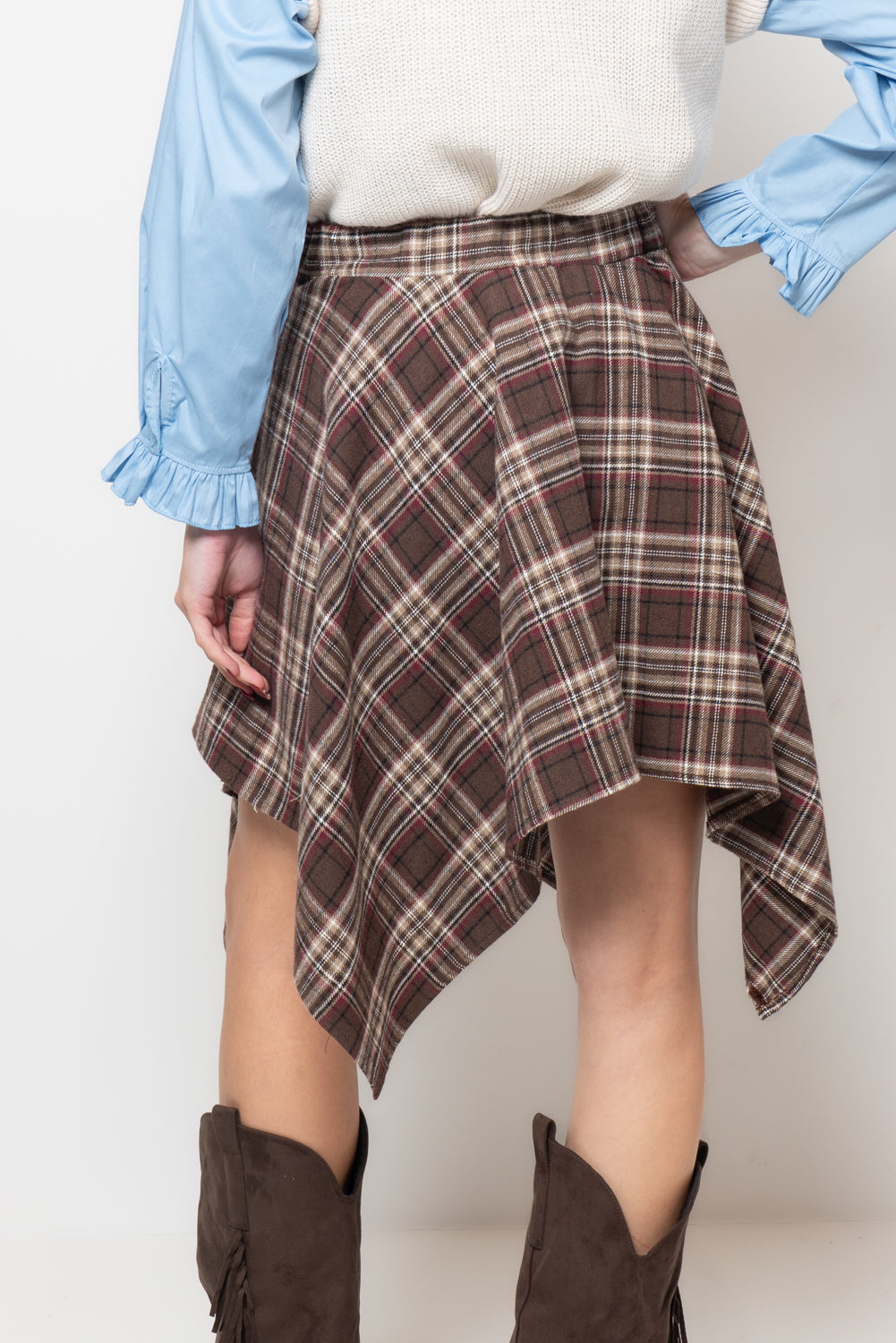 Gonna a quadri con fuciacca a camicia