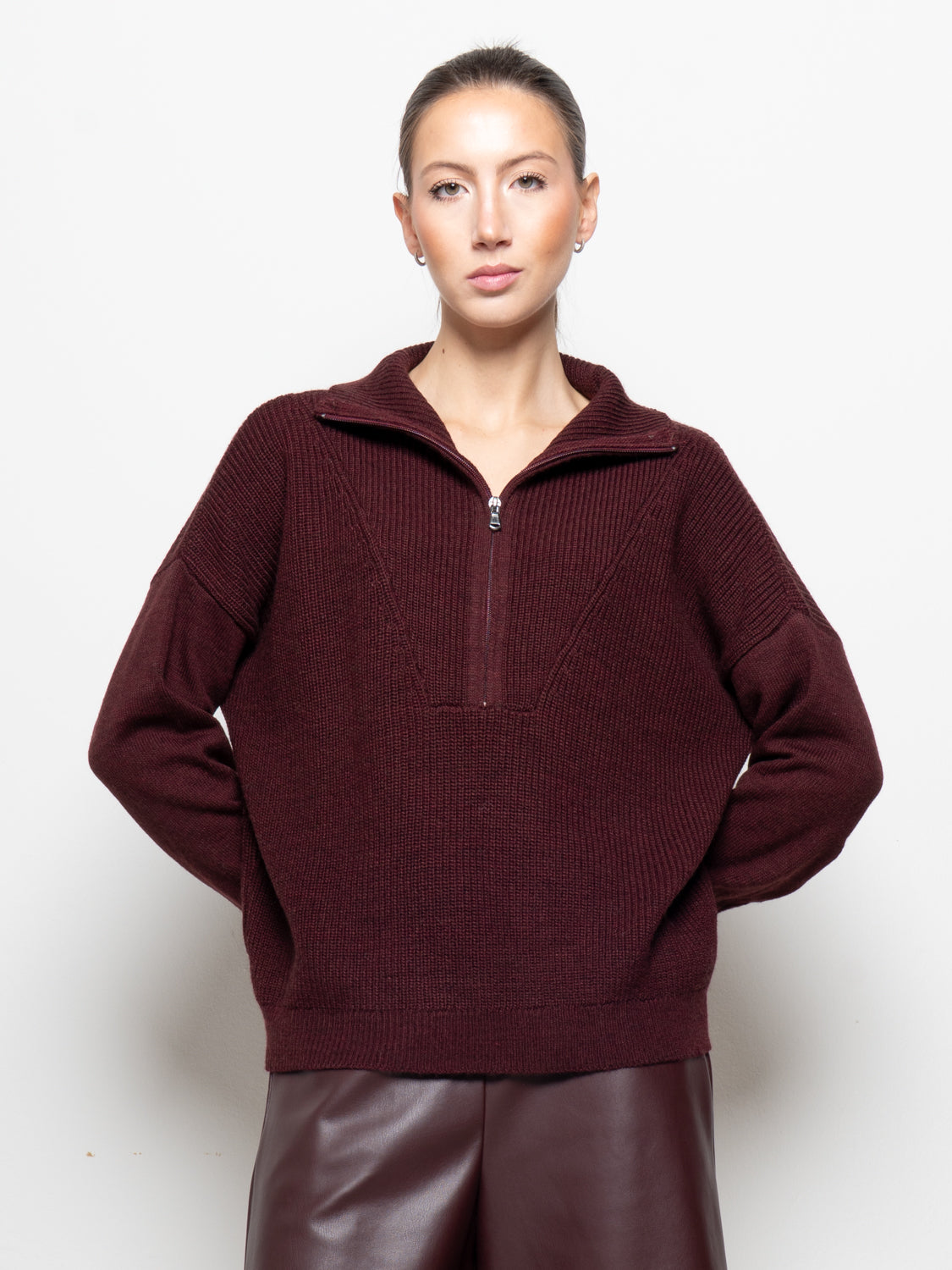 Maglione con collo a zip