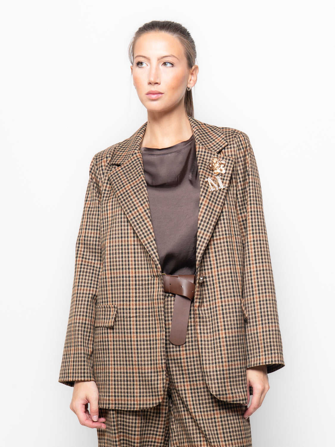 Blazer a quadretti coordinato