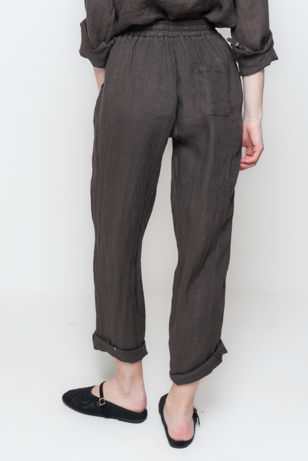 Pantaloni in Lino con Coulisse