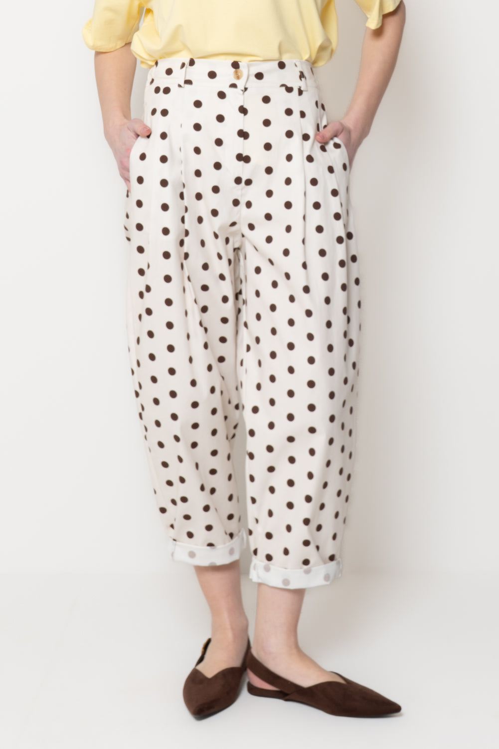 Pantaloni baggy con Stampa a Pois
