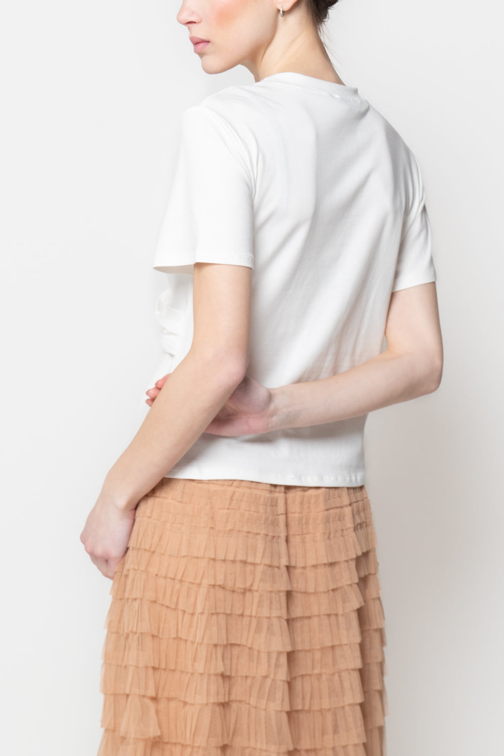 T-shirt con drappeggio