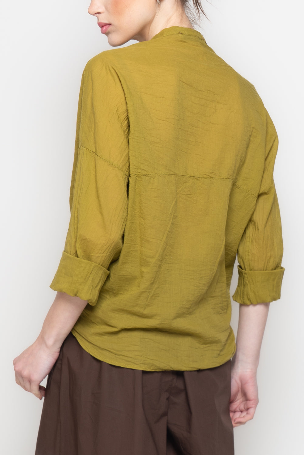 Camicia Oversize con Scollo alla coreana