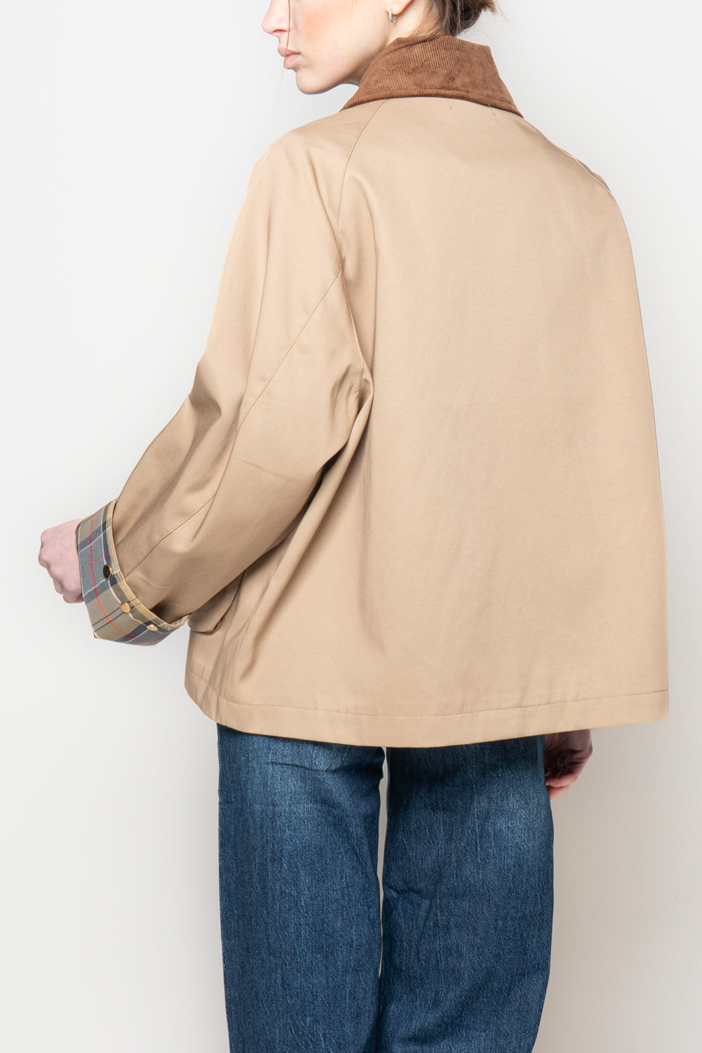 Trench con colletto in velluto