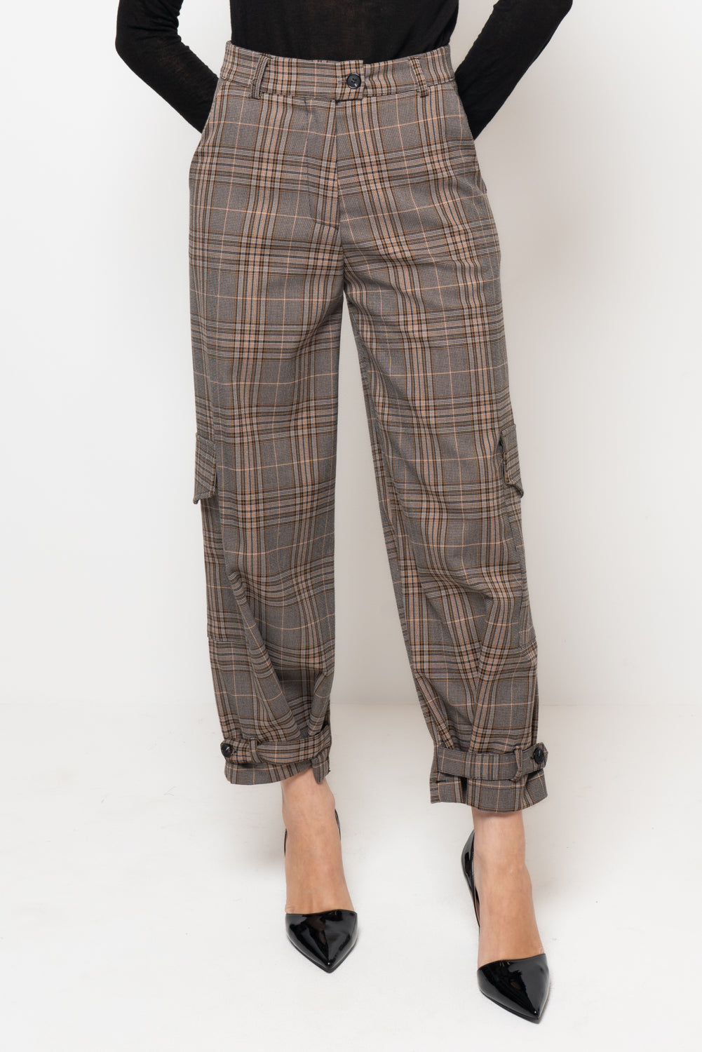 Pantaloni cargo a quadri