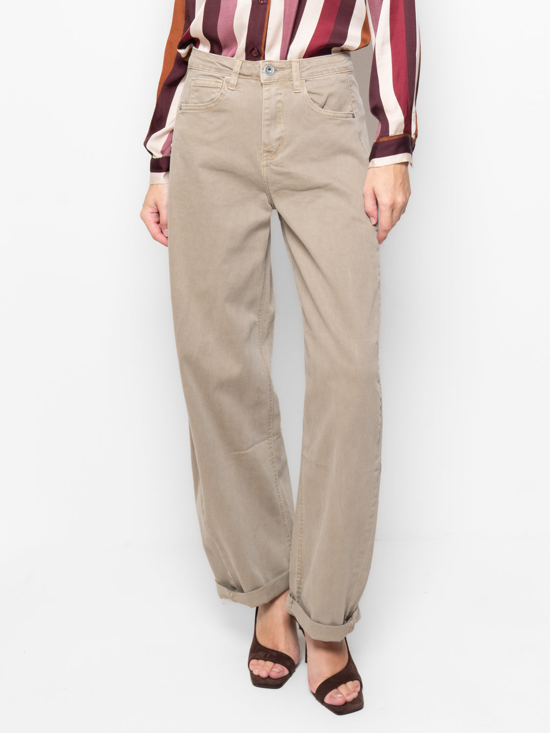 Pantalone barrel in cotone