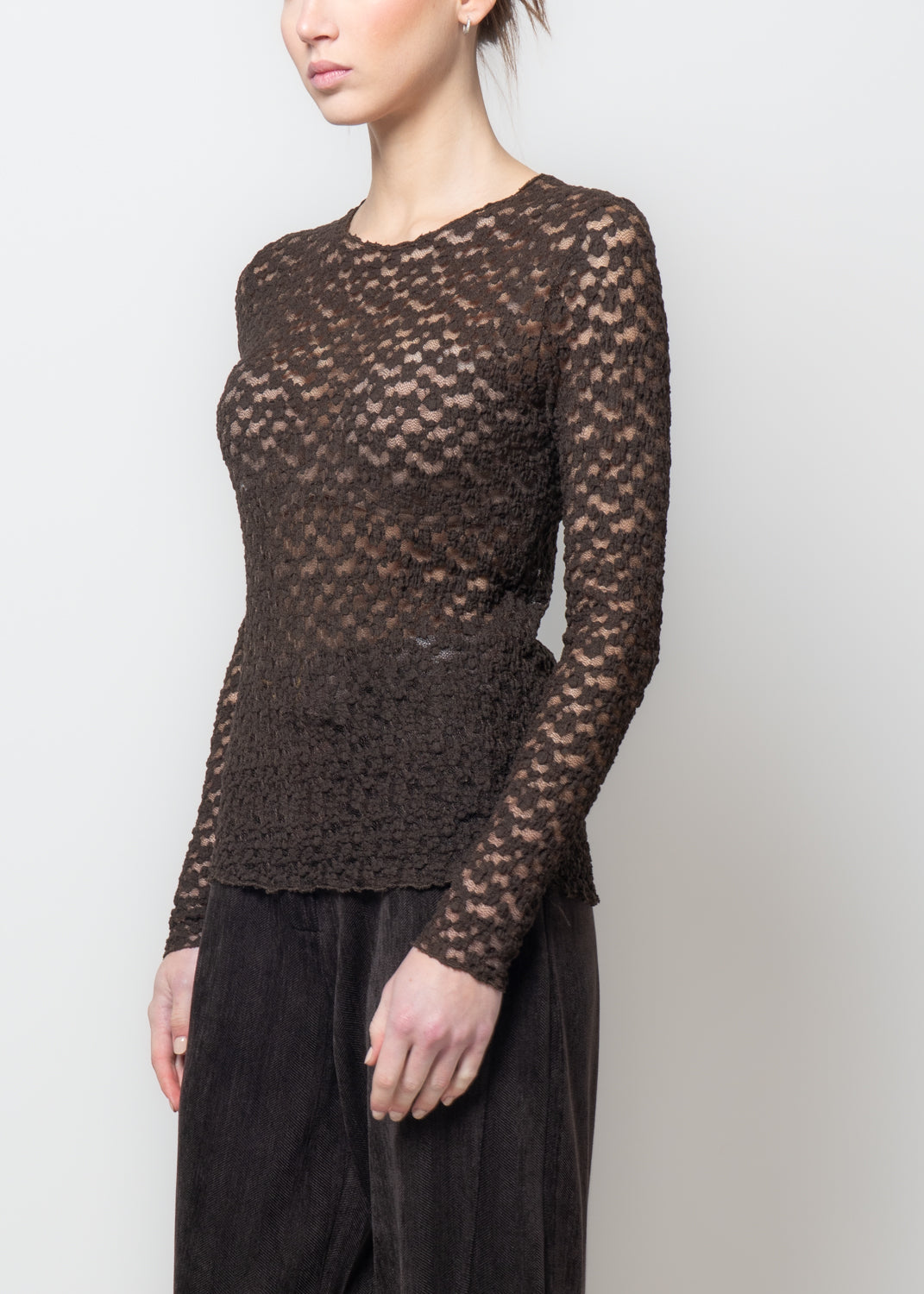 Blusa in pizzo floccato