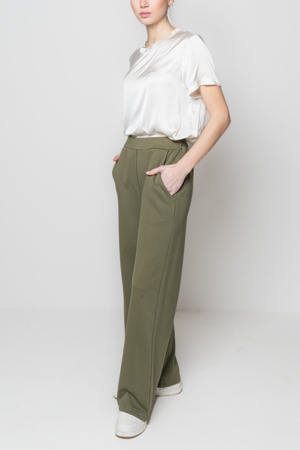 Pantaloni palazzo in felpa