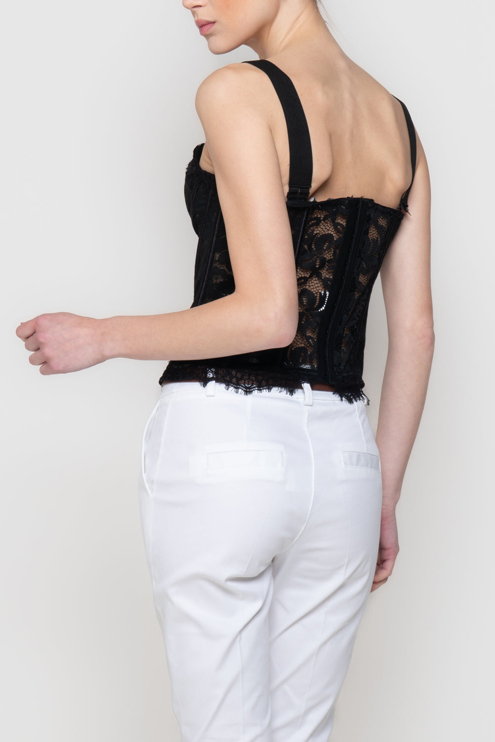 Top Bustier in Pizzo con Coppe Preformate