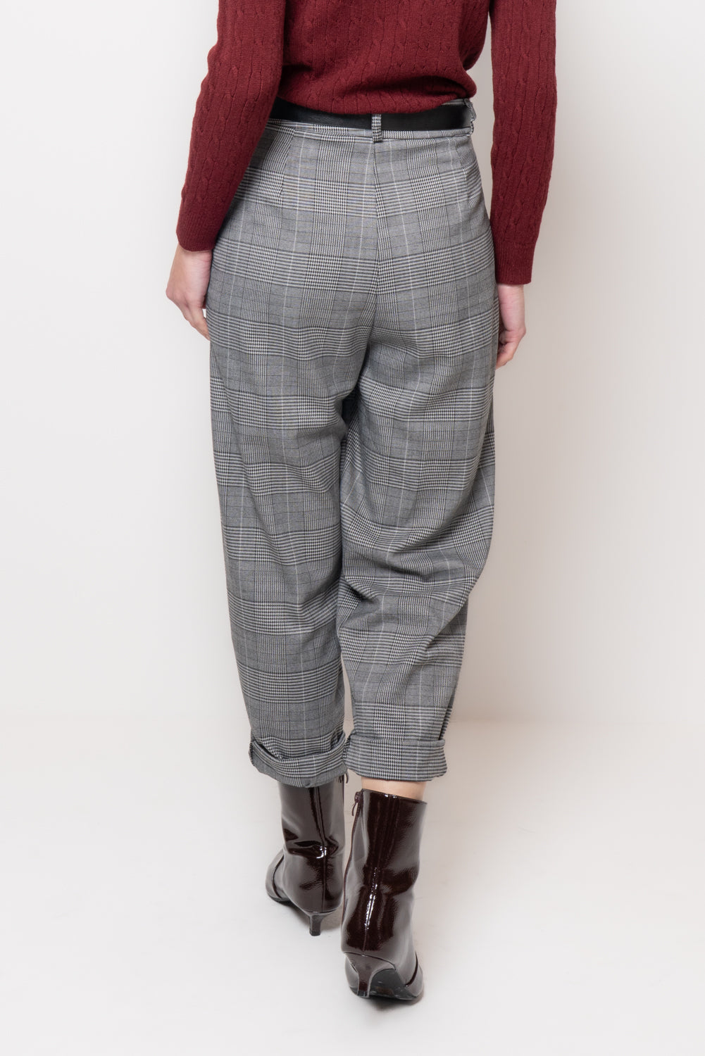 Pantaloni baggy in fantasia check