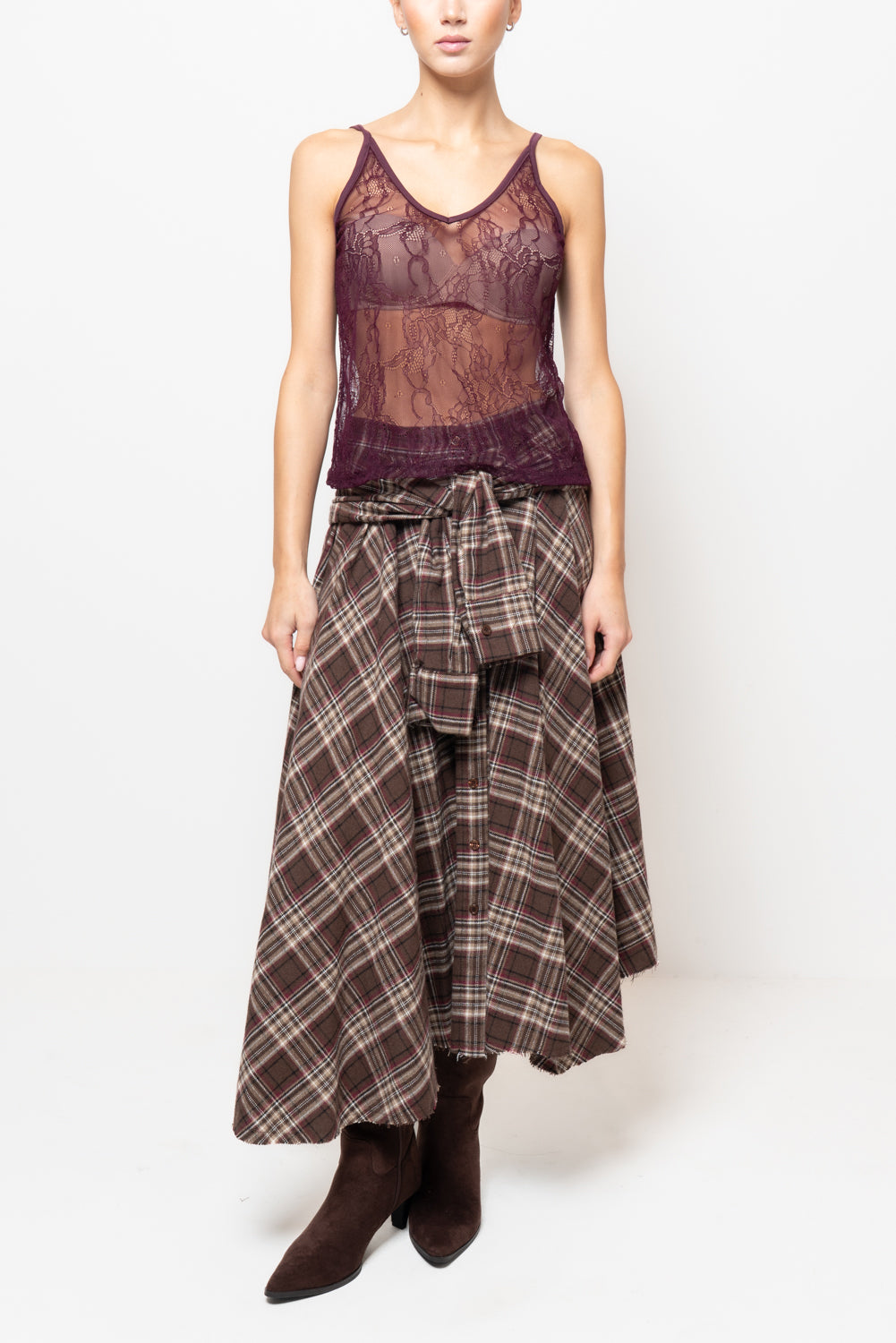 Top in pizzo modello a scatola