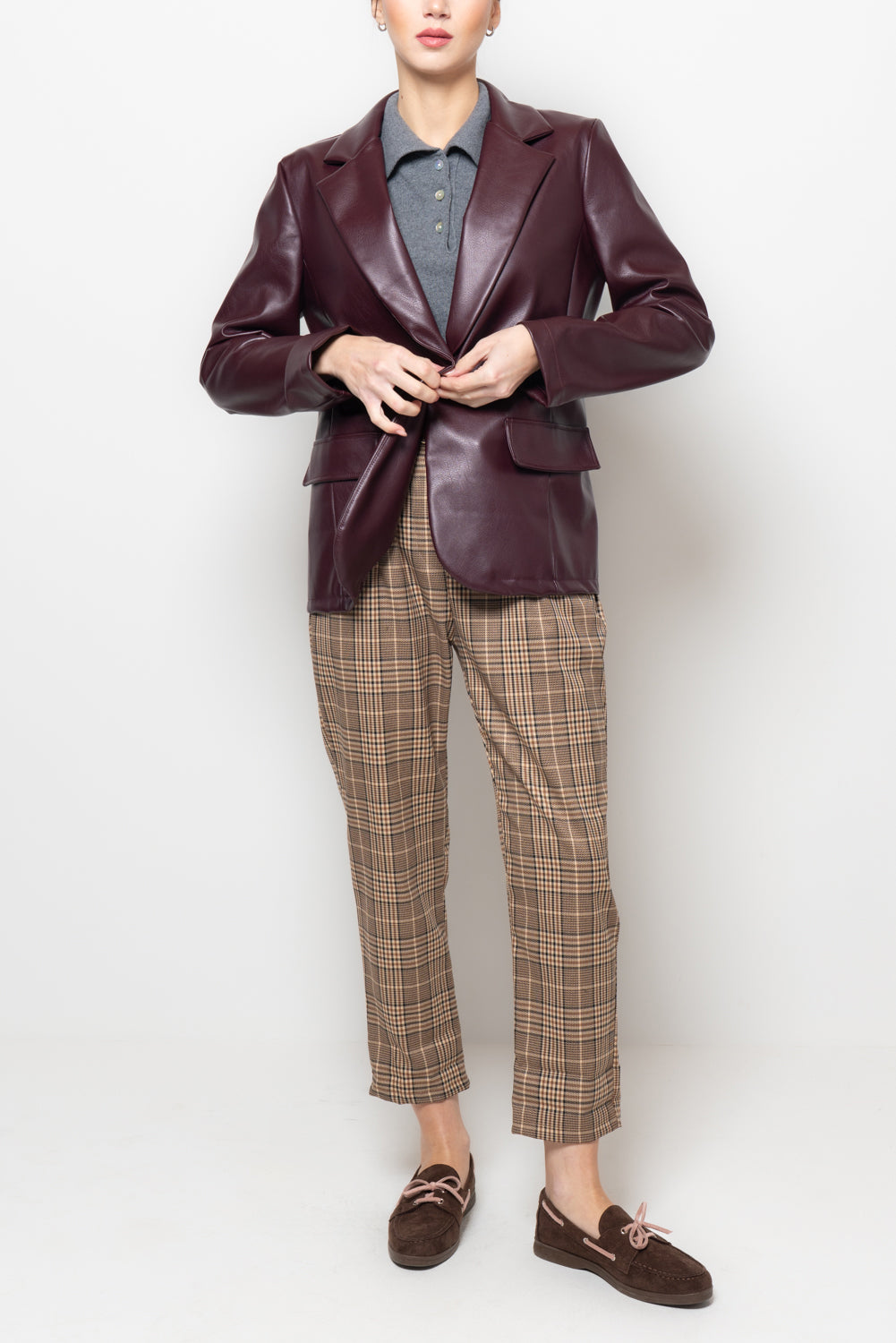 Giacca over in similpelle