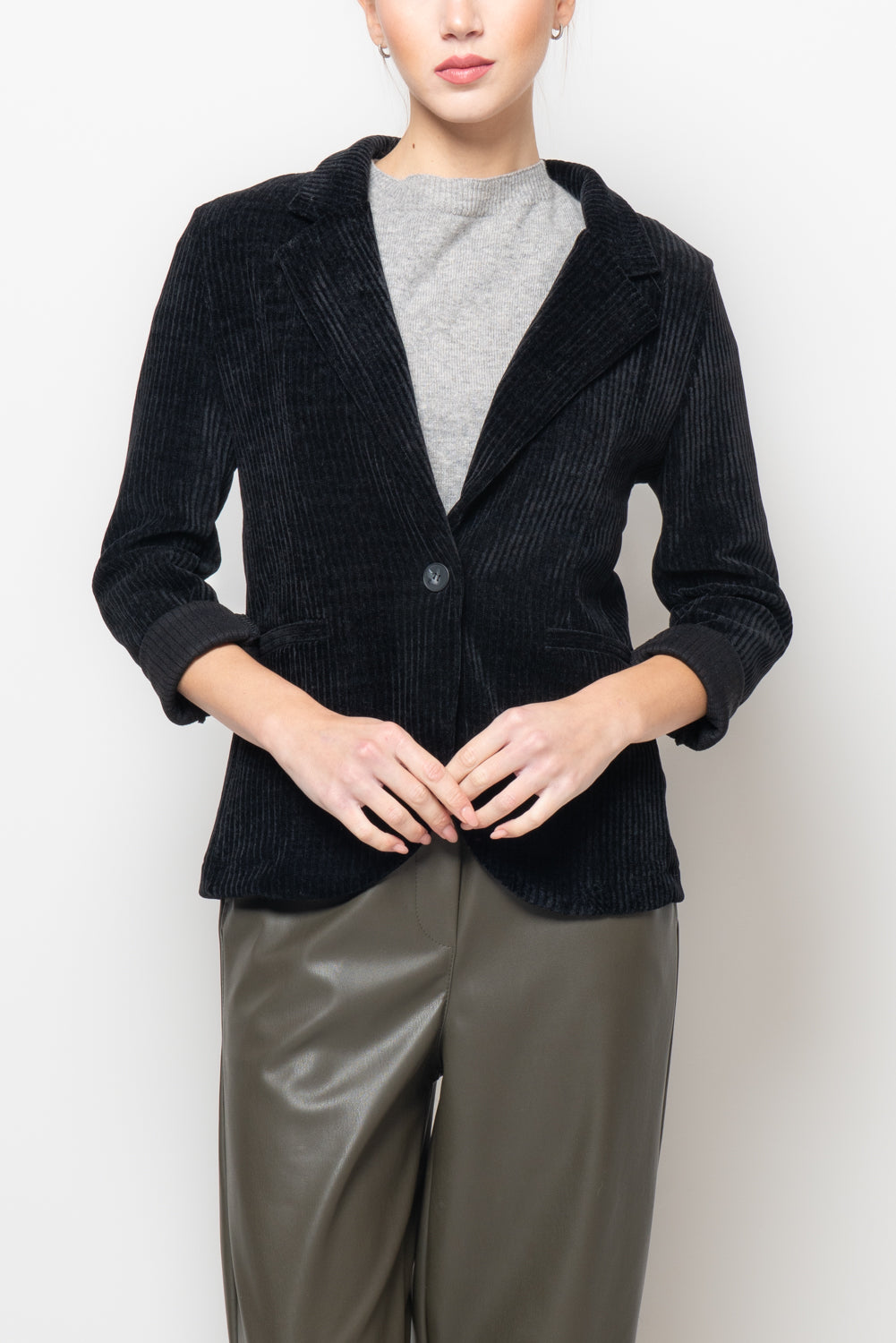 Giacca sfiancata in velluto