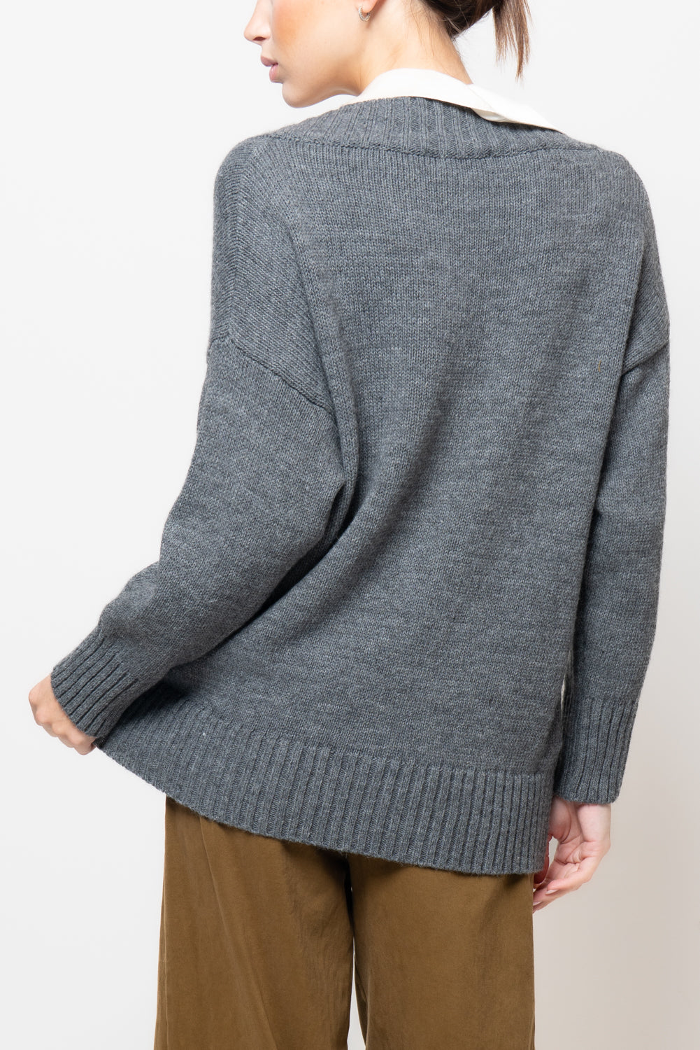 Maglia maxi scollo a V