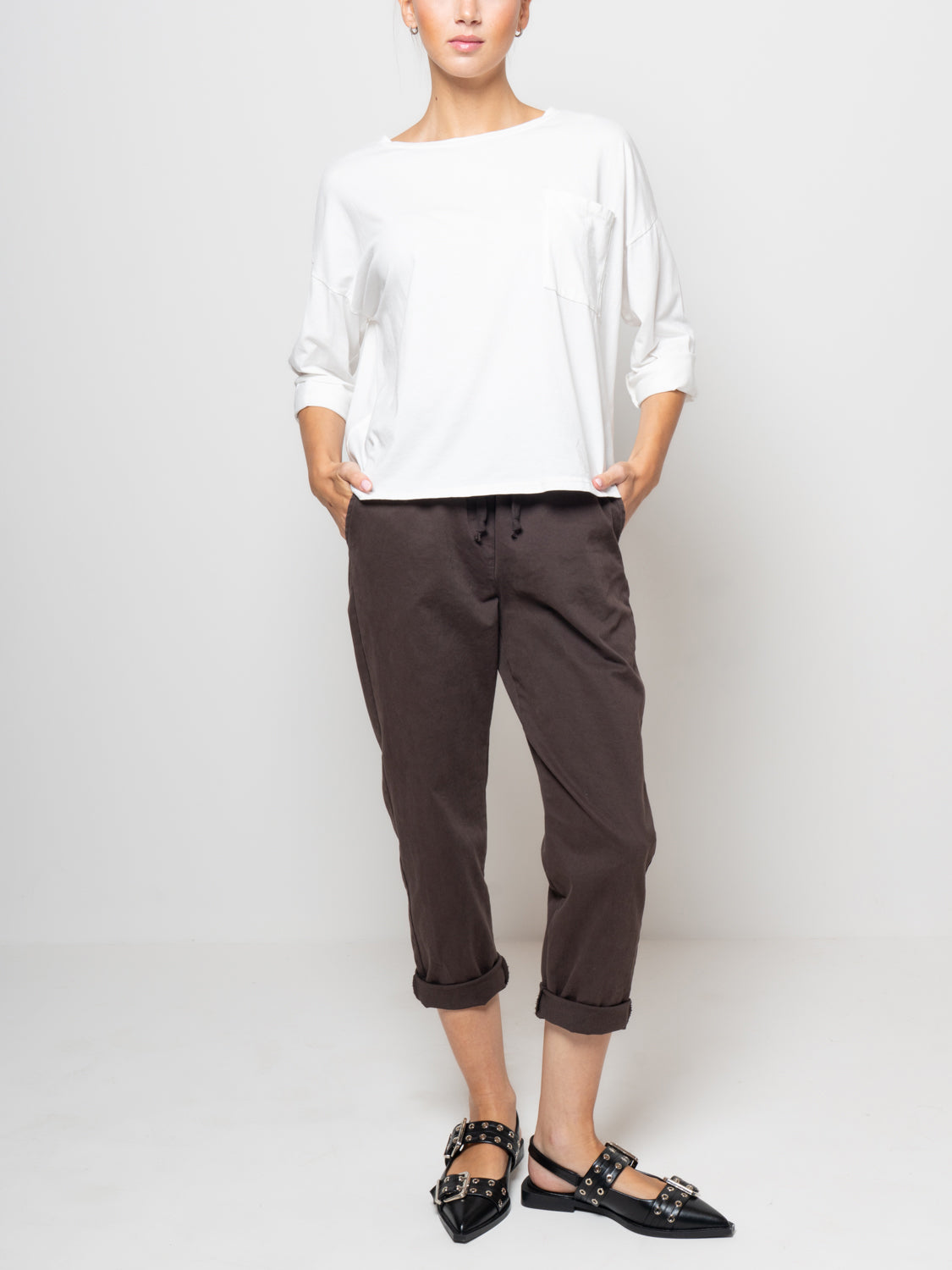 T shirt a manica lunga con tasca