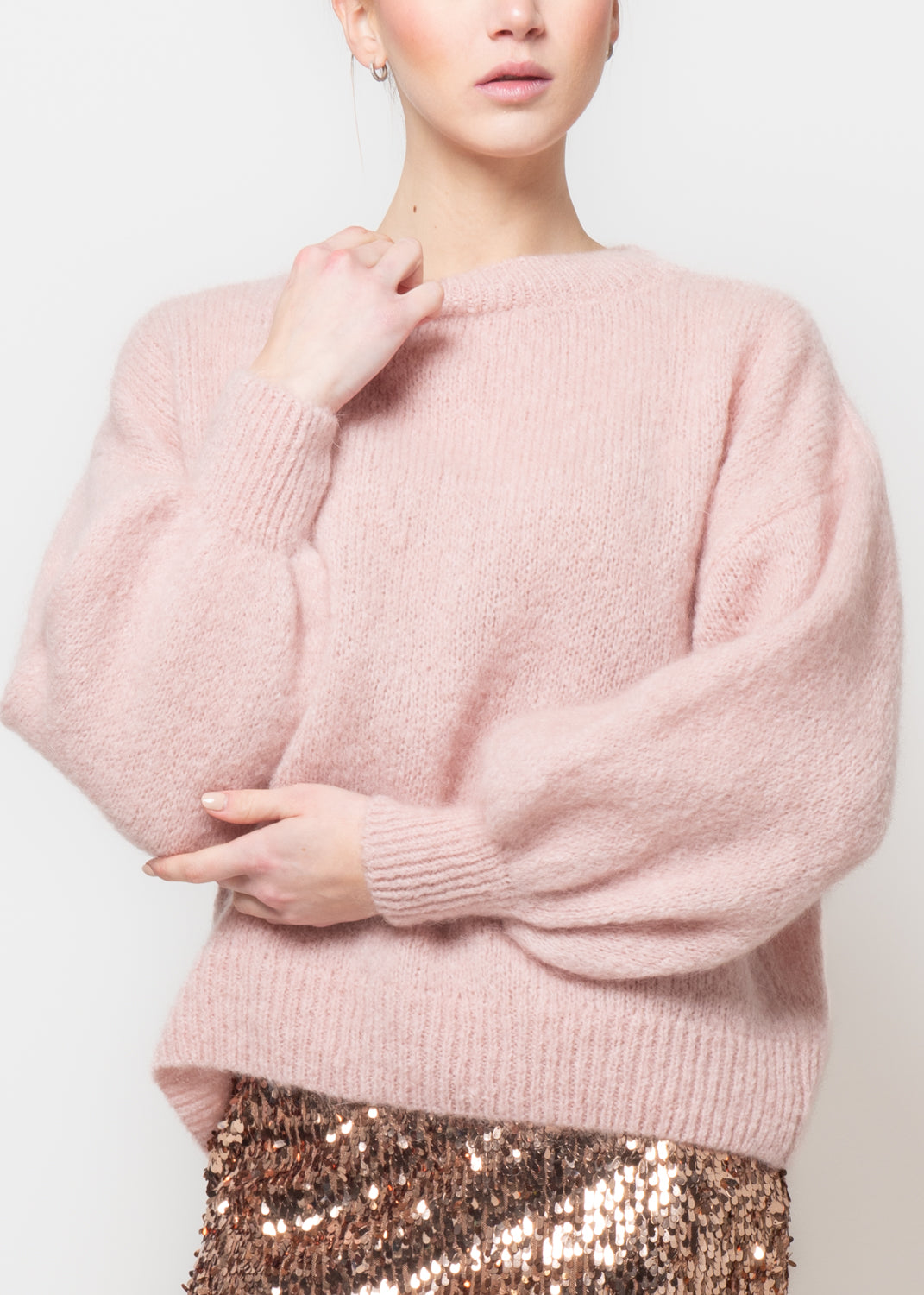 Maglia in mohair manica volume