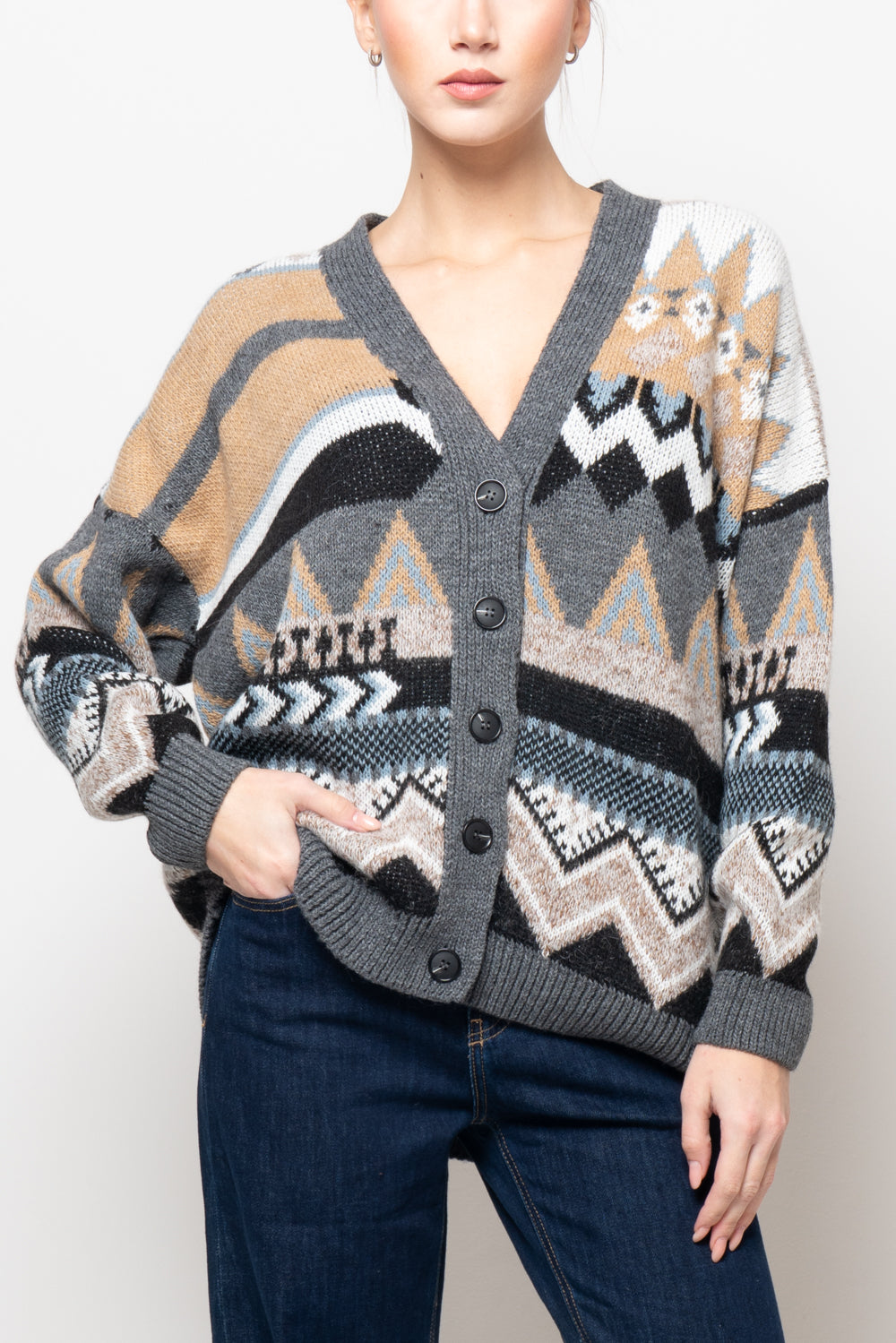 Cardigan fantasia etnica