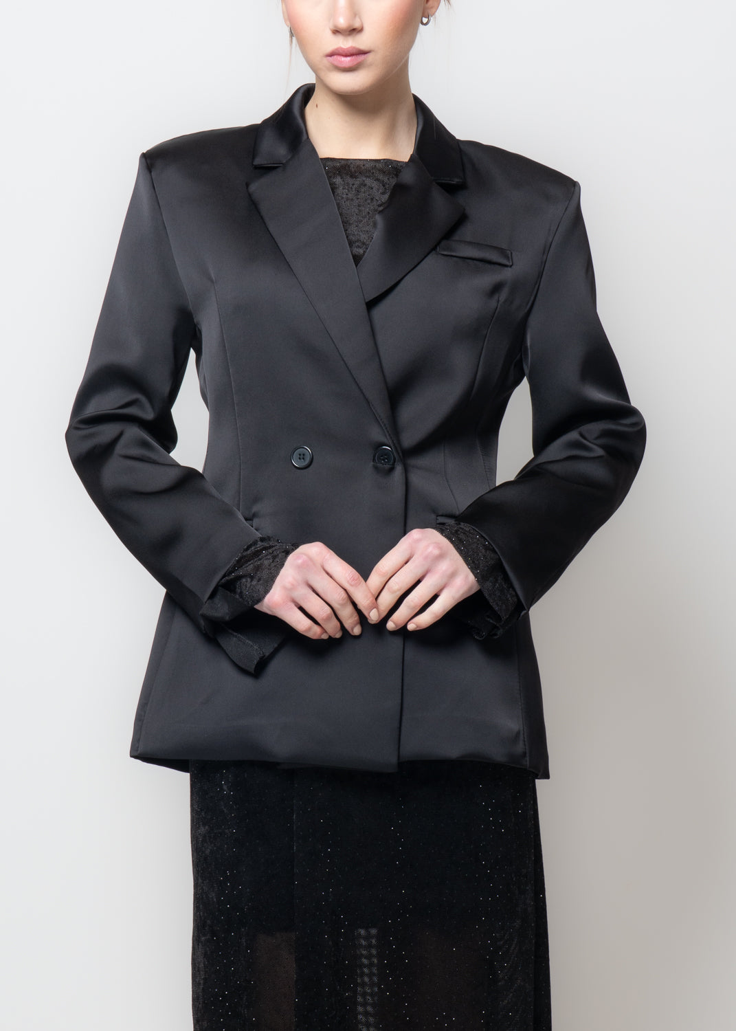 Giacca in raso sfiancata