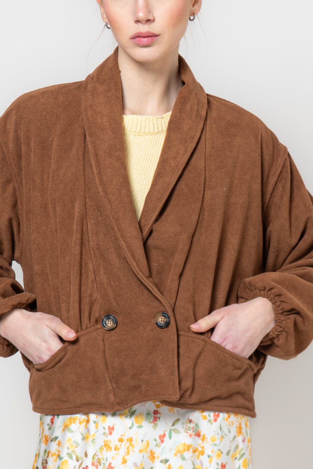 Giubbotto in suede sciallato