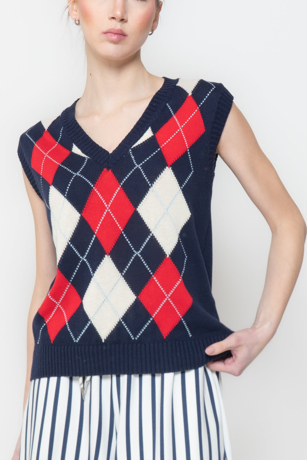 Gilet in Maglia a Rombi