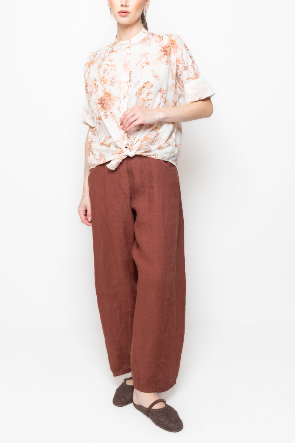 Camicia Fantasia Tropici con Nodo