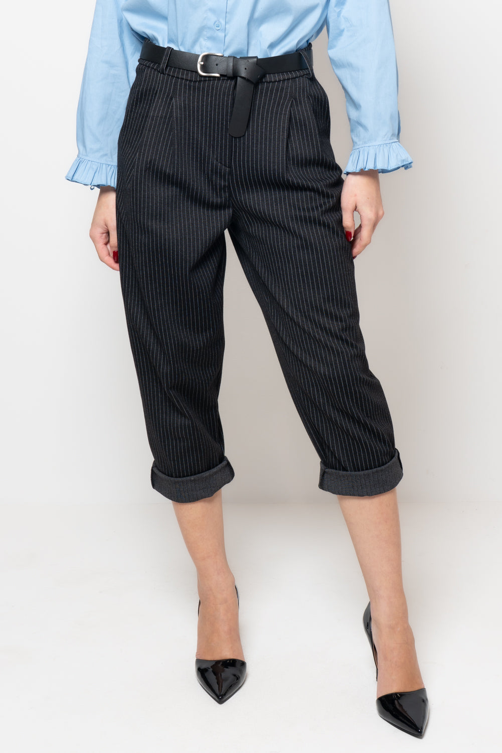 Pantalone gessato in punto milano