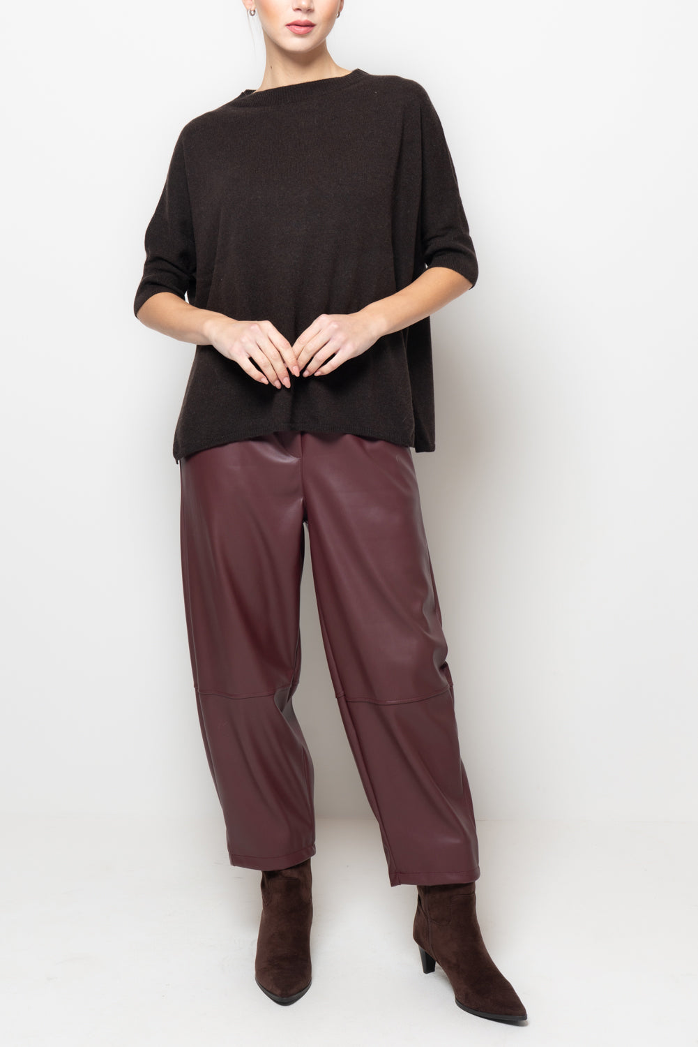 Maglia misto cashmere manica corta