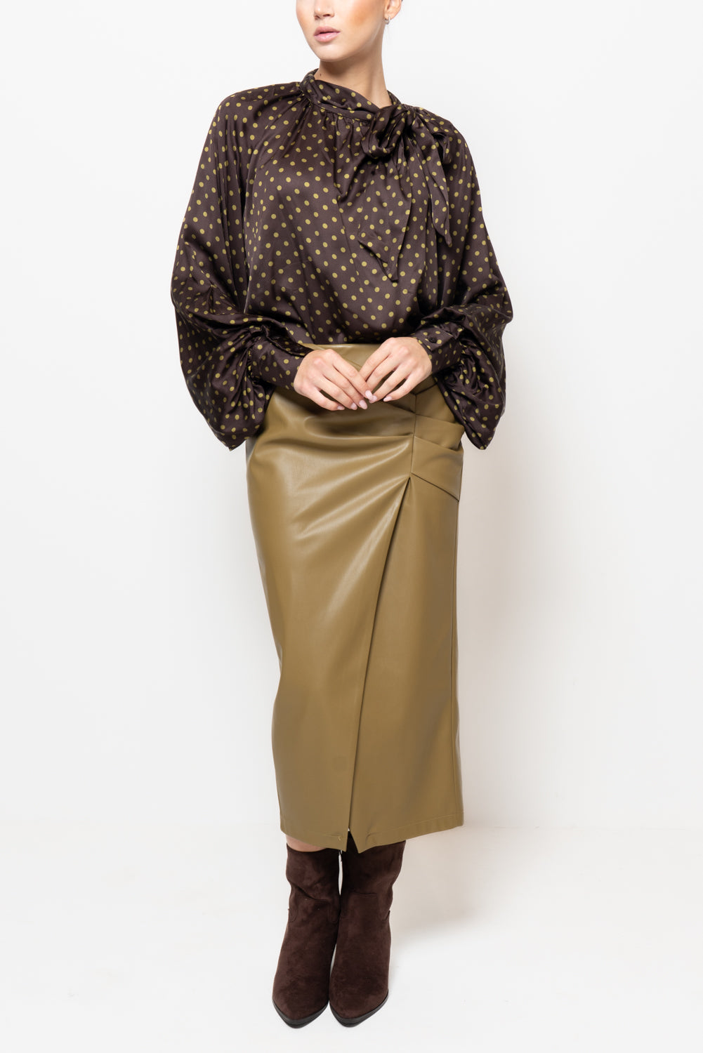 Gonna in ecopelle rappresa