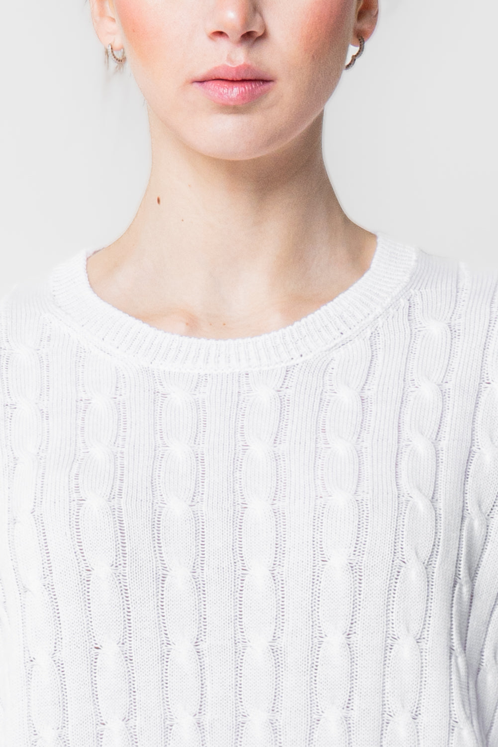 Maglia a Trecce in Cotone Leggero