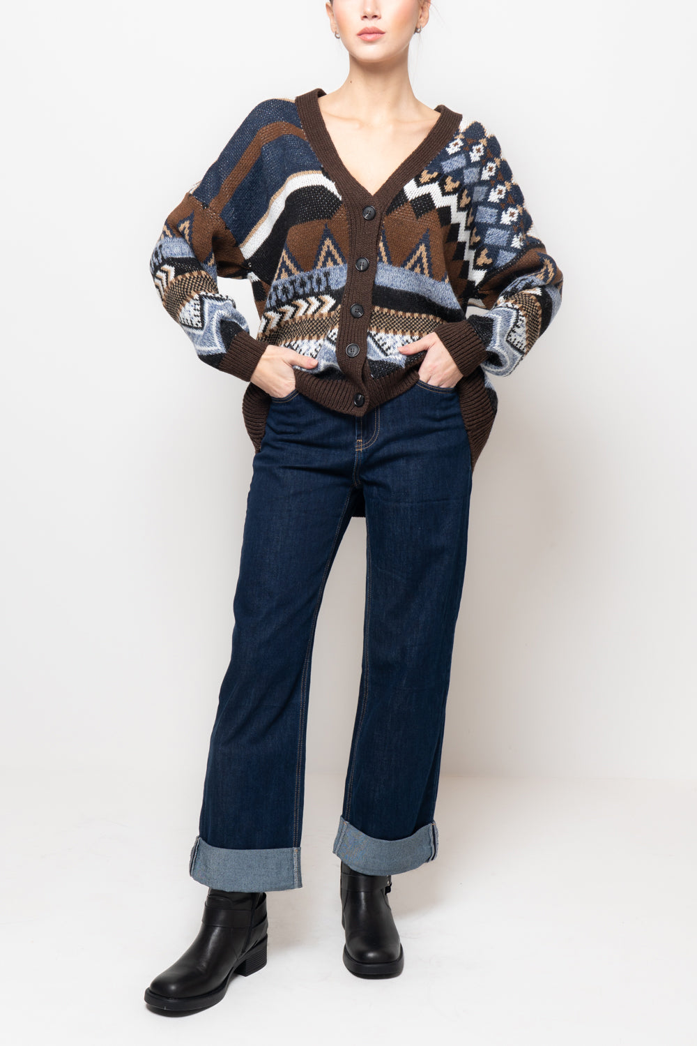 Cardigan fantasia etnica