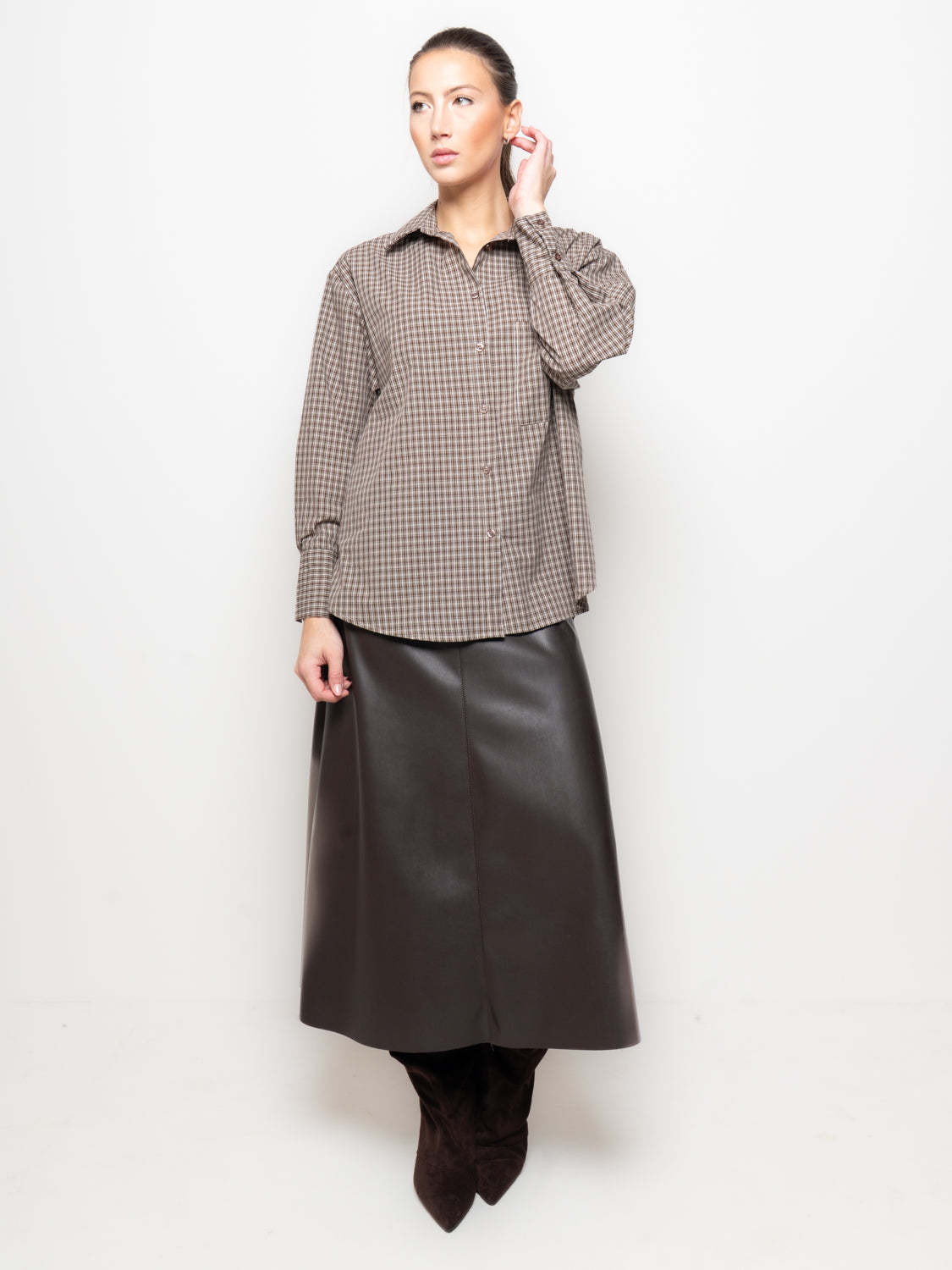 Camicia a quadri maniche corte