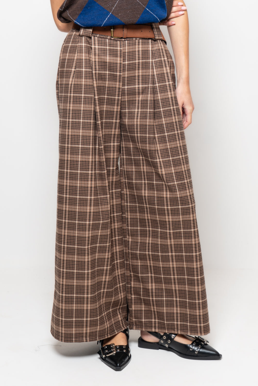 Pantaloni palazzo a quadri