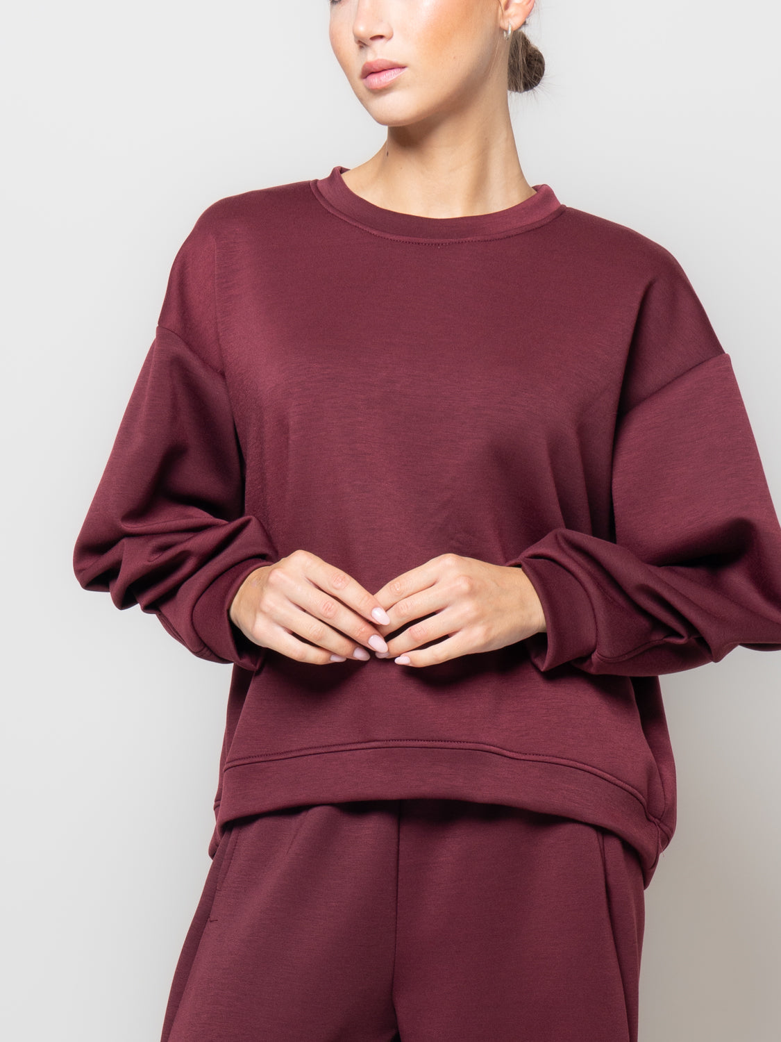 Felpa in neoprene con manica rappresa