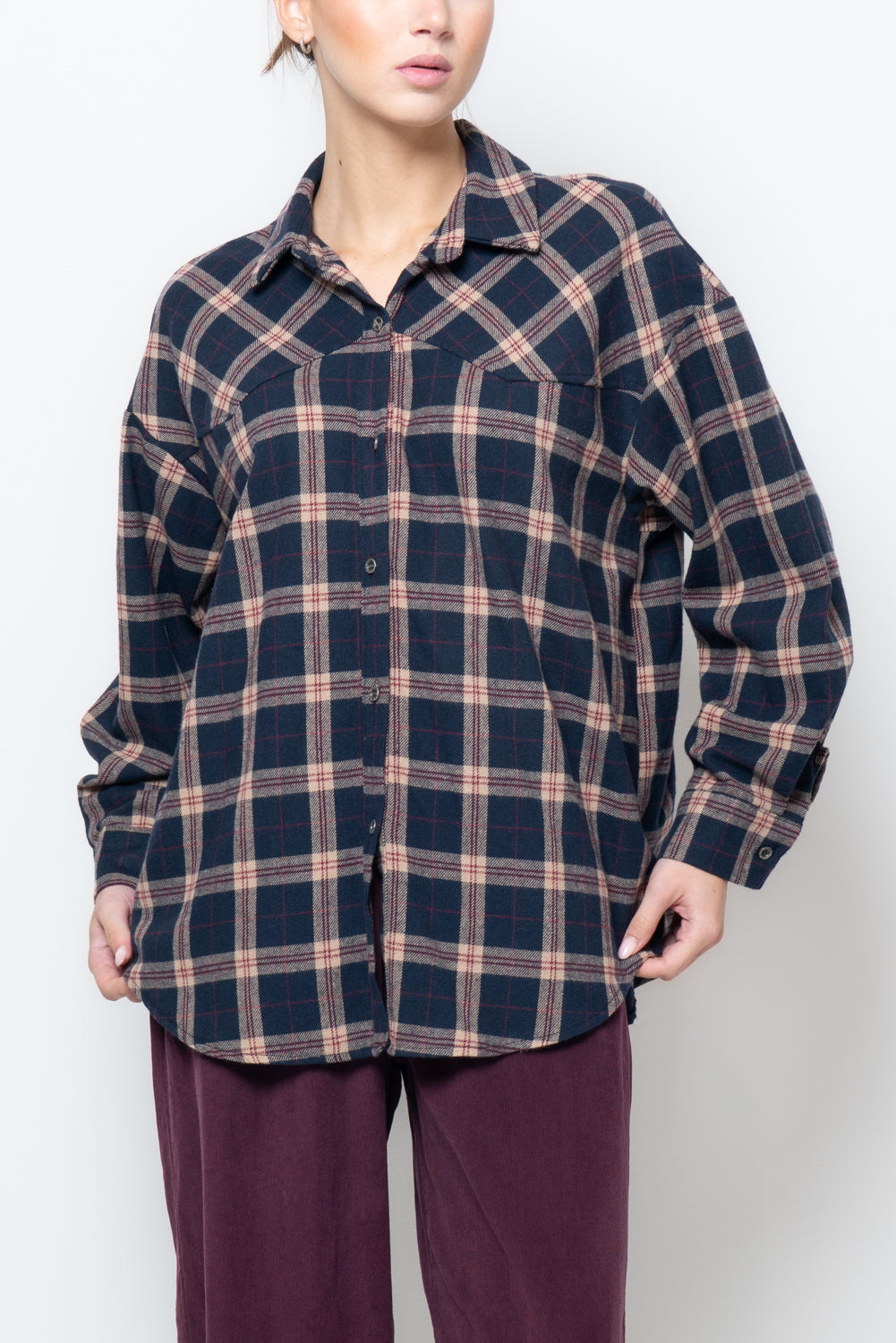 Camicia a quadri con sprone