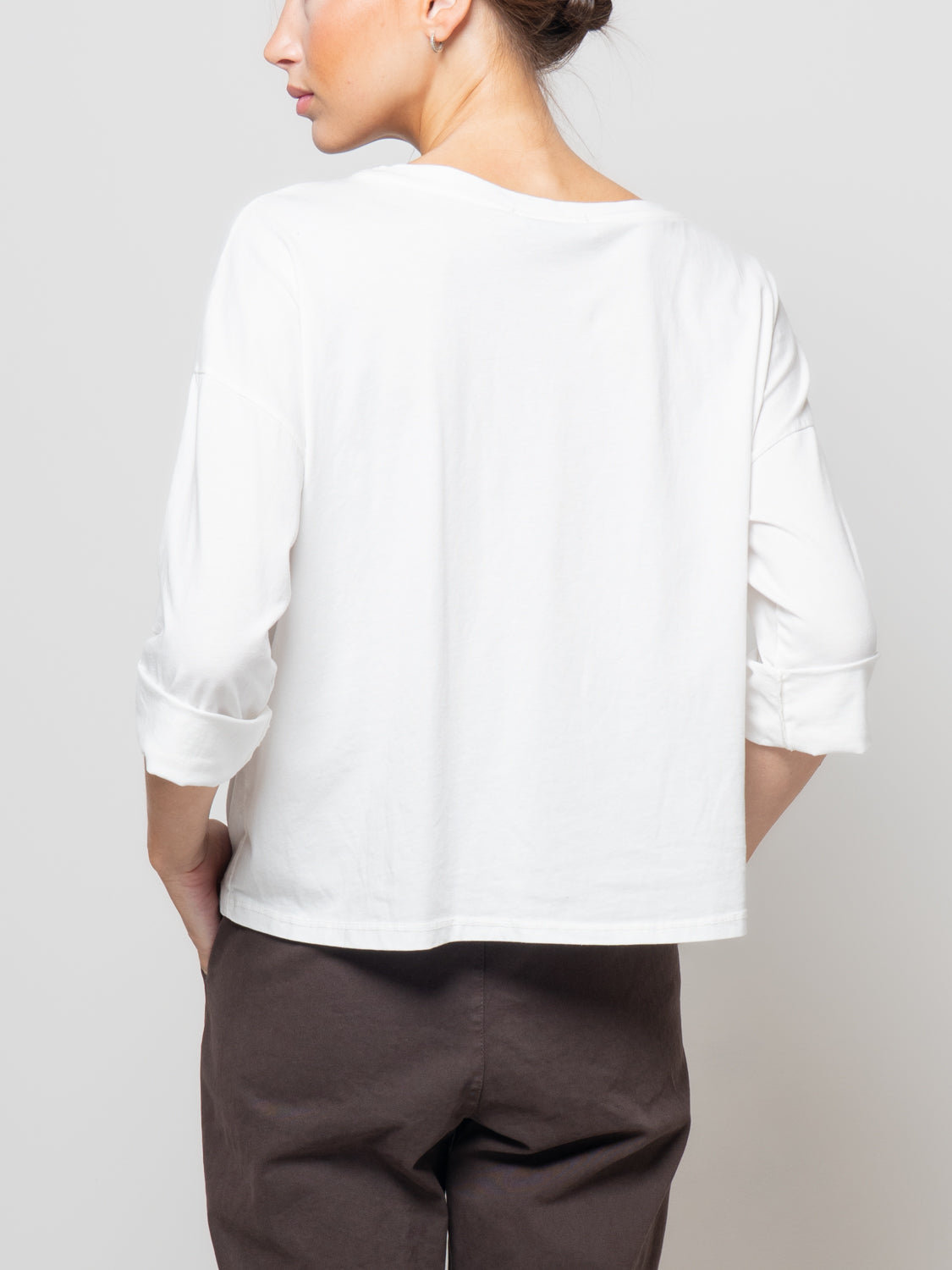 T shirt a manica lunga con tasca