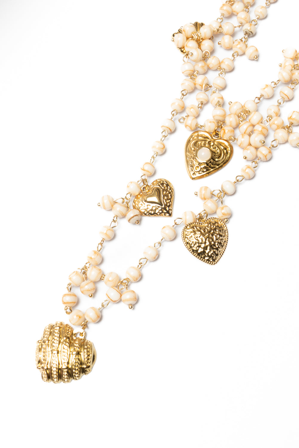 Collana multifili con cuori