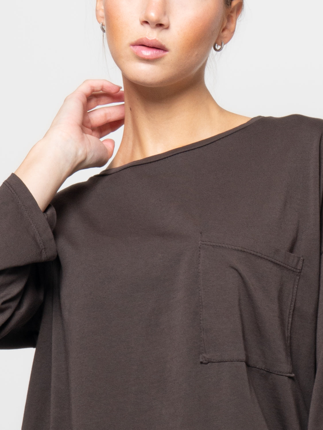 T shirt a manica lunga con tasca