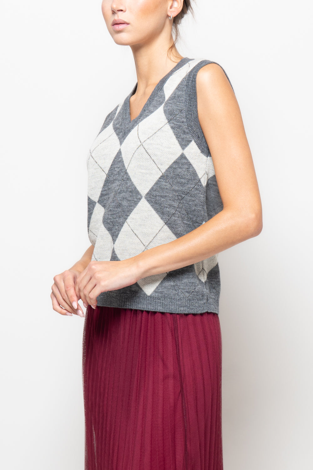 Gilet a rombi a corpetto