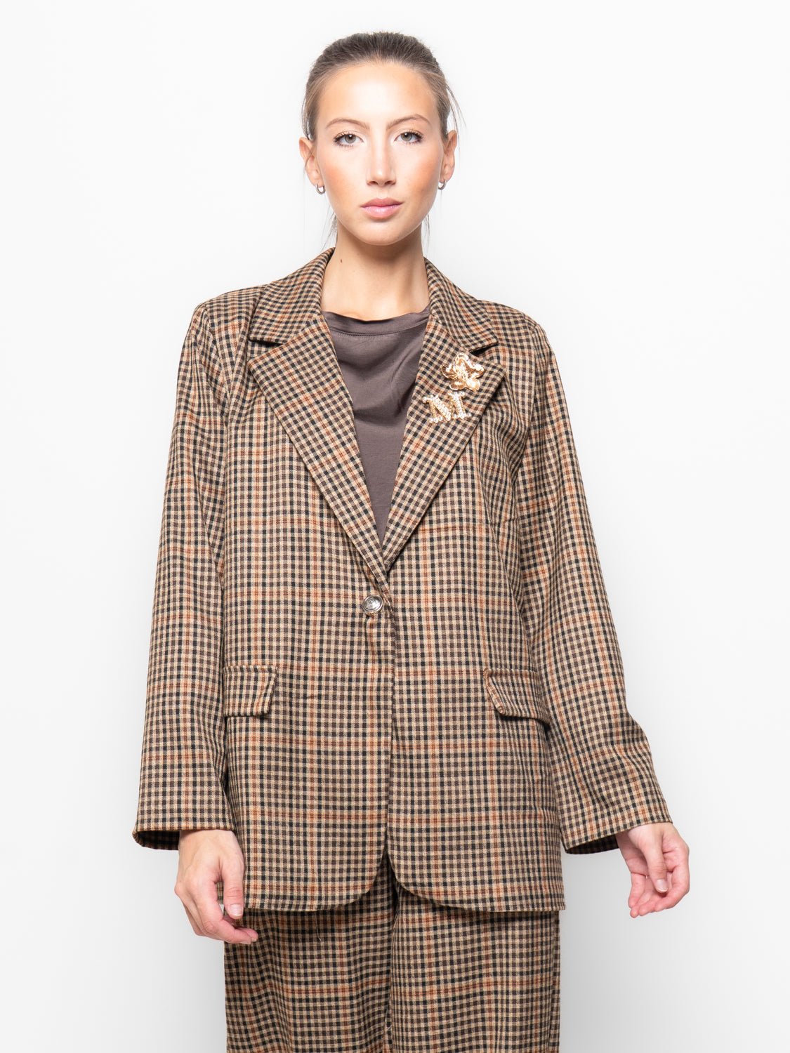 Blazer a quadretti coordinato