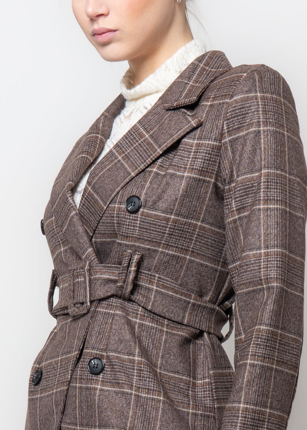 Giacca sfiancata a quadri
