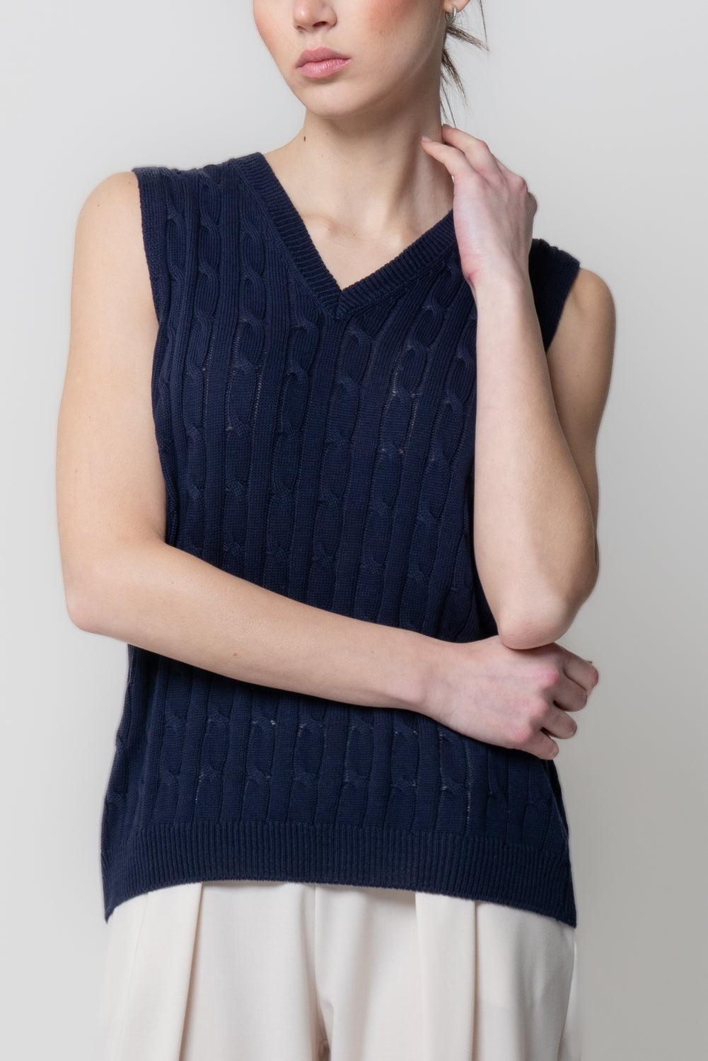 Gilet in Maglia a Trecce