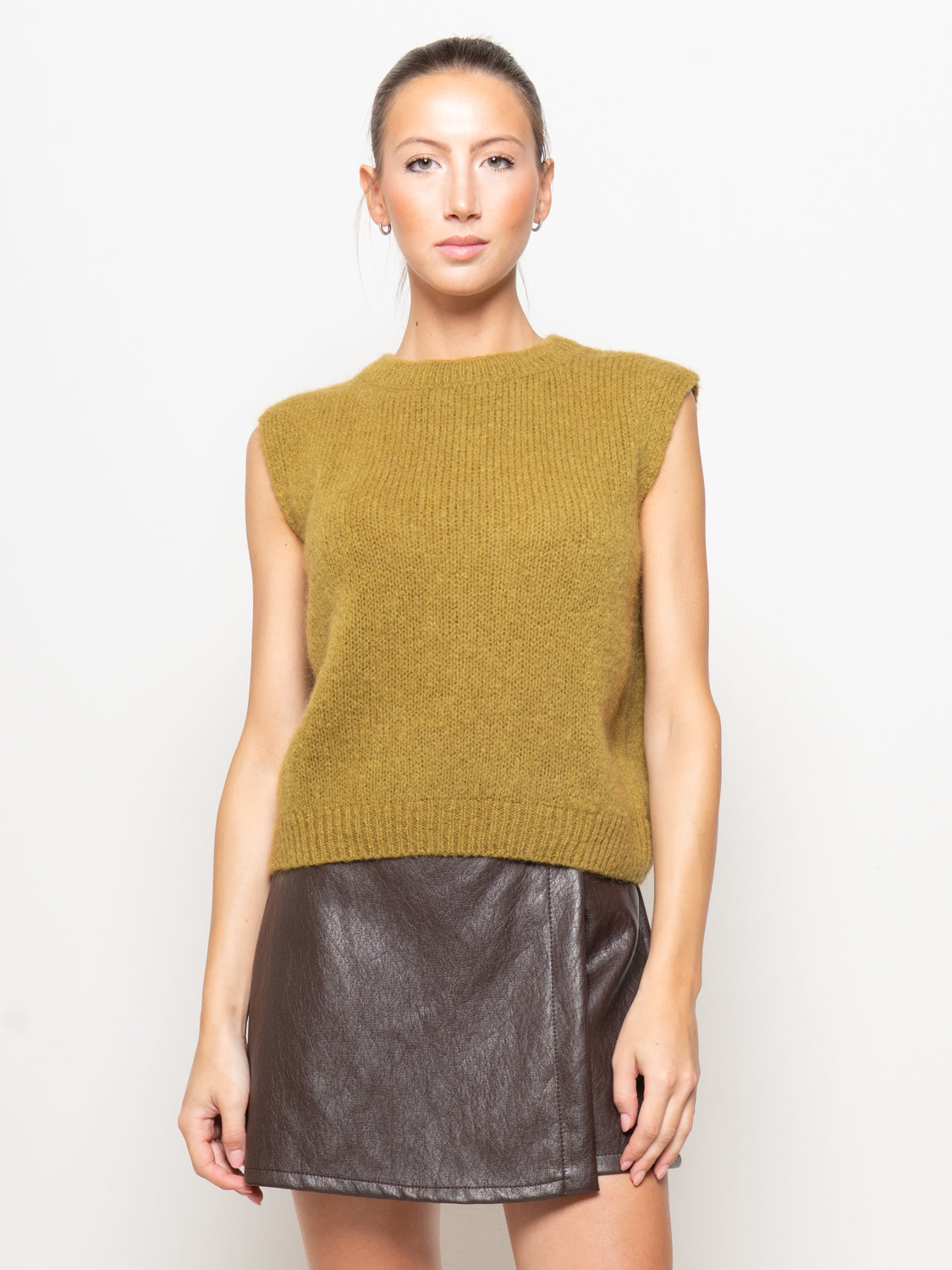 Gilet in maglia mohair senza maniche