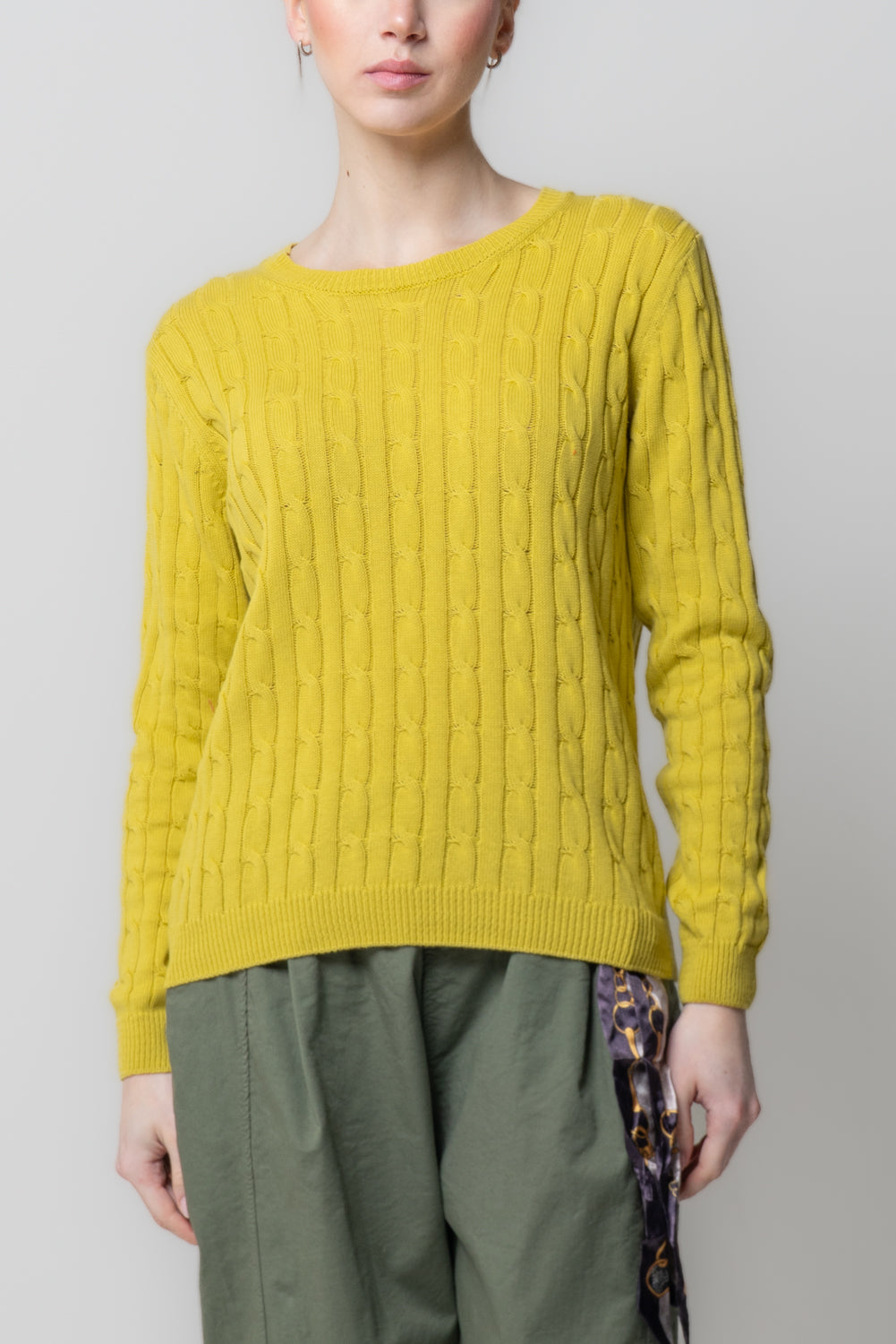 Maglia a Trecce in Cotone Leggero