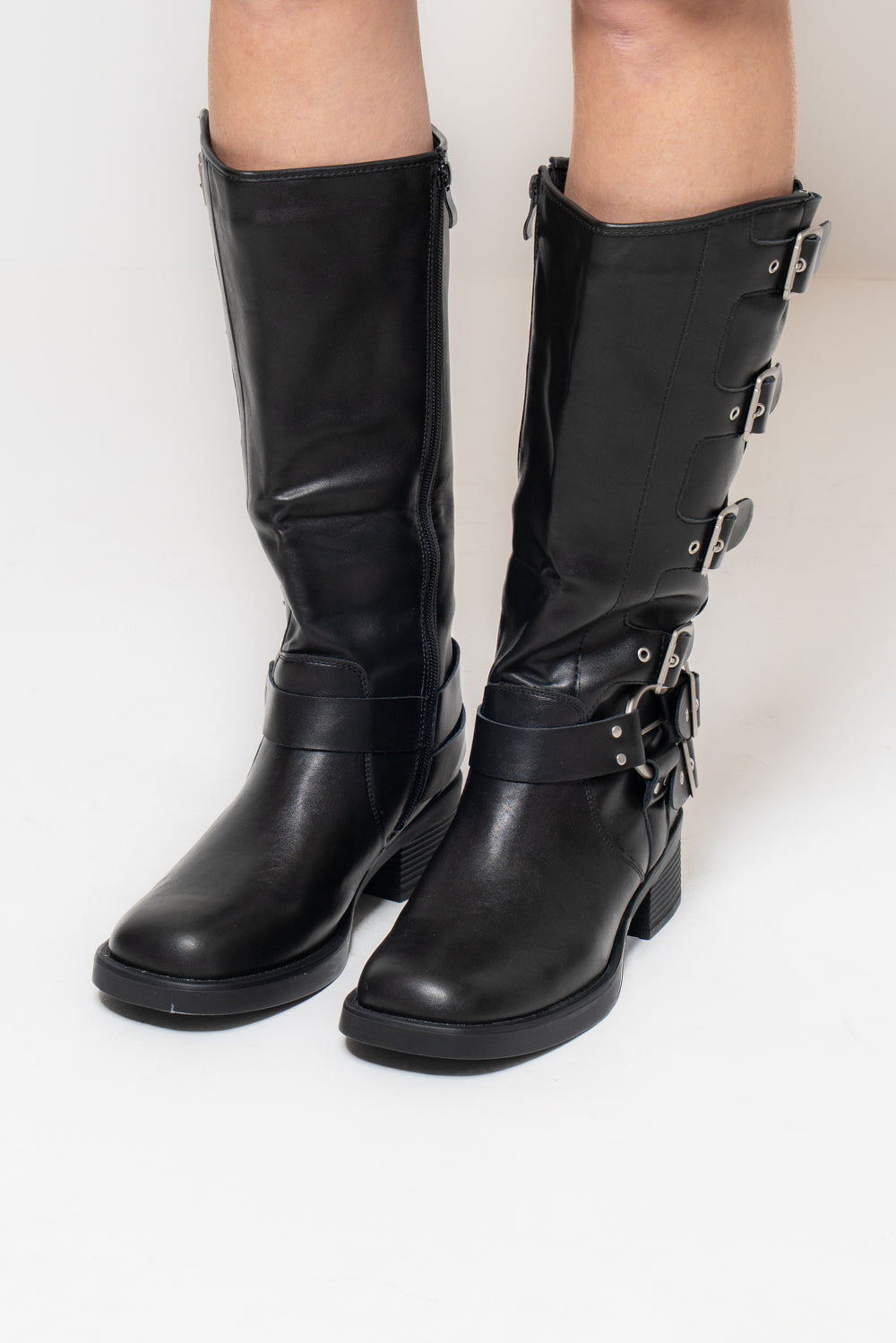 Stivale biker con fibbia